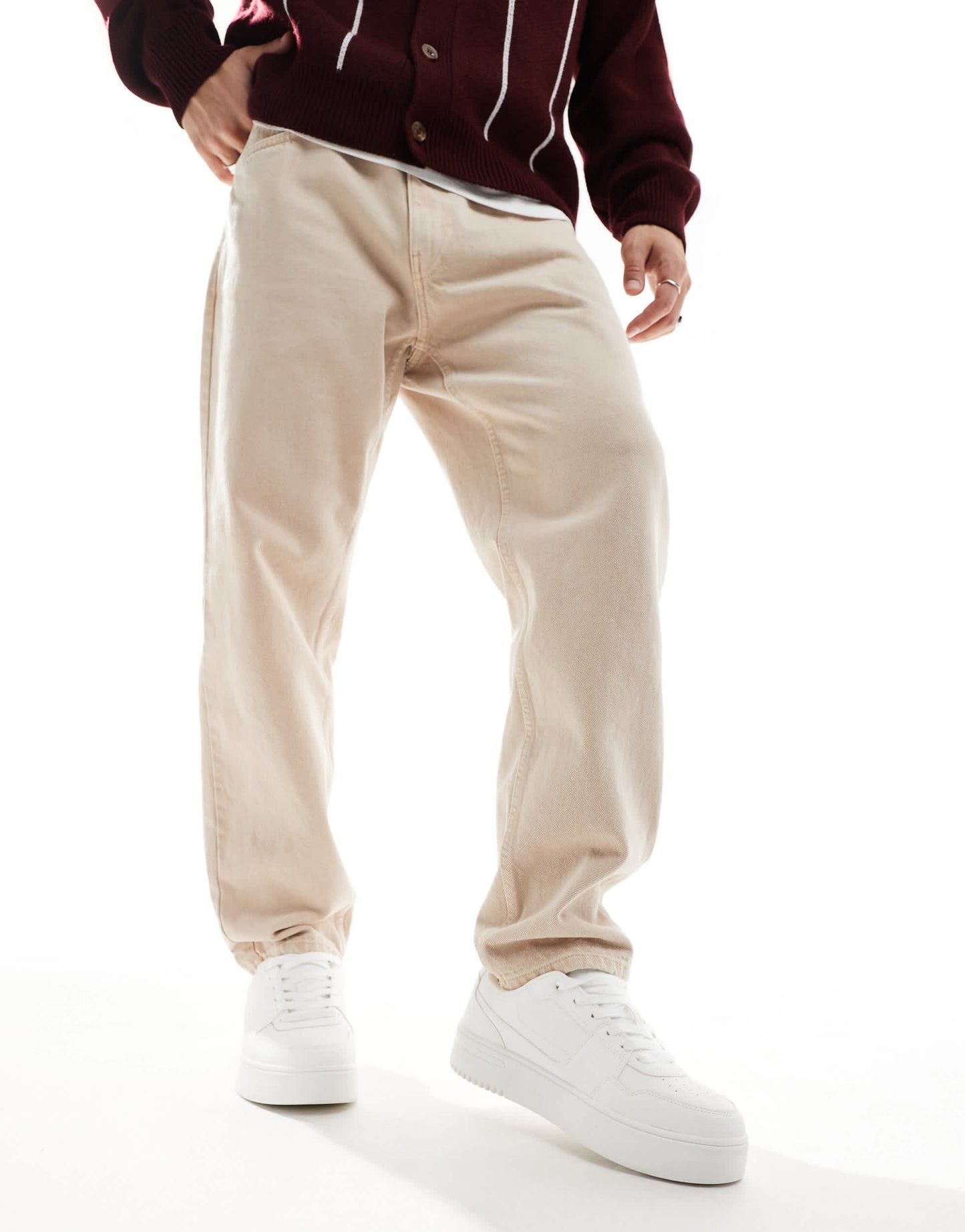 Pull&Bear chunky panel trainer in white