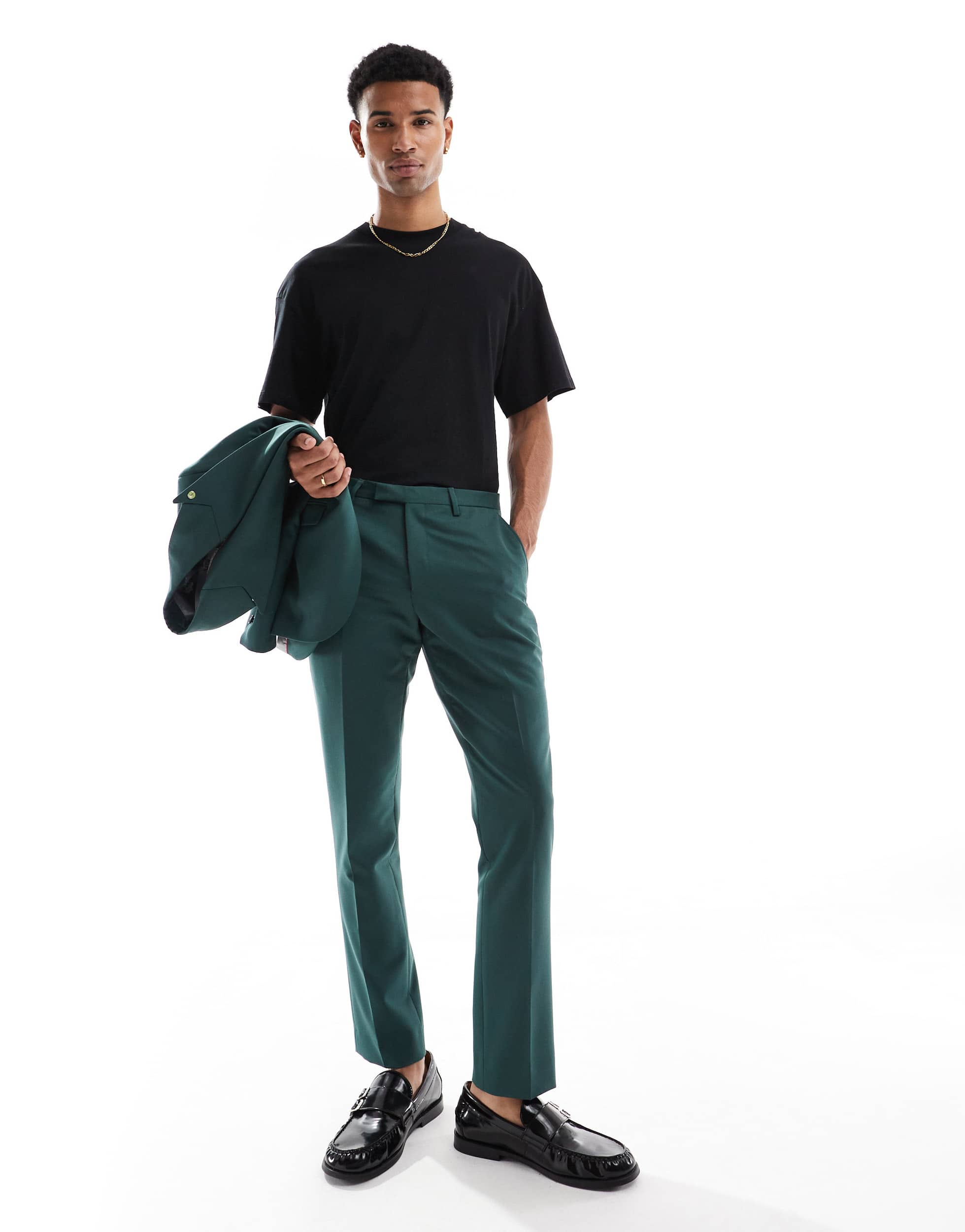Twisted Tailor Buscot skinny suit trousers in forest green  co-ord