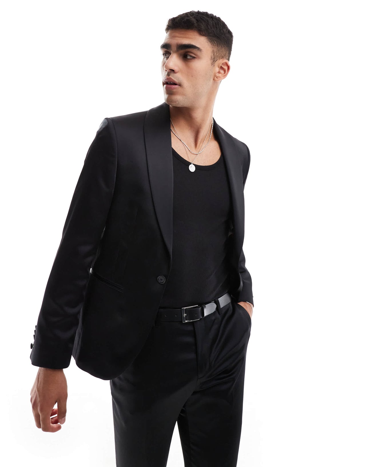 Twisted Tailor Draco skinny suit jacket in black co-ord