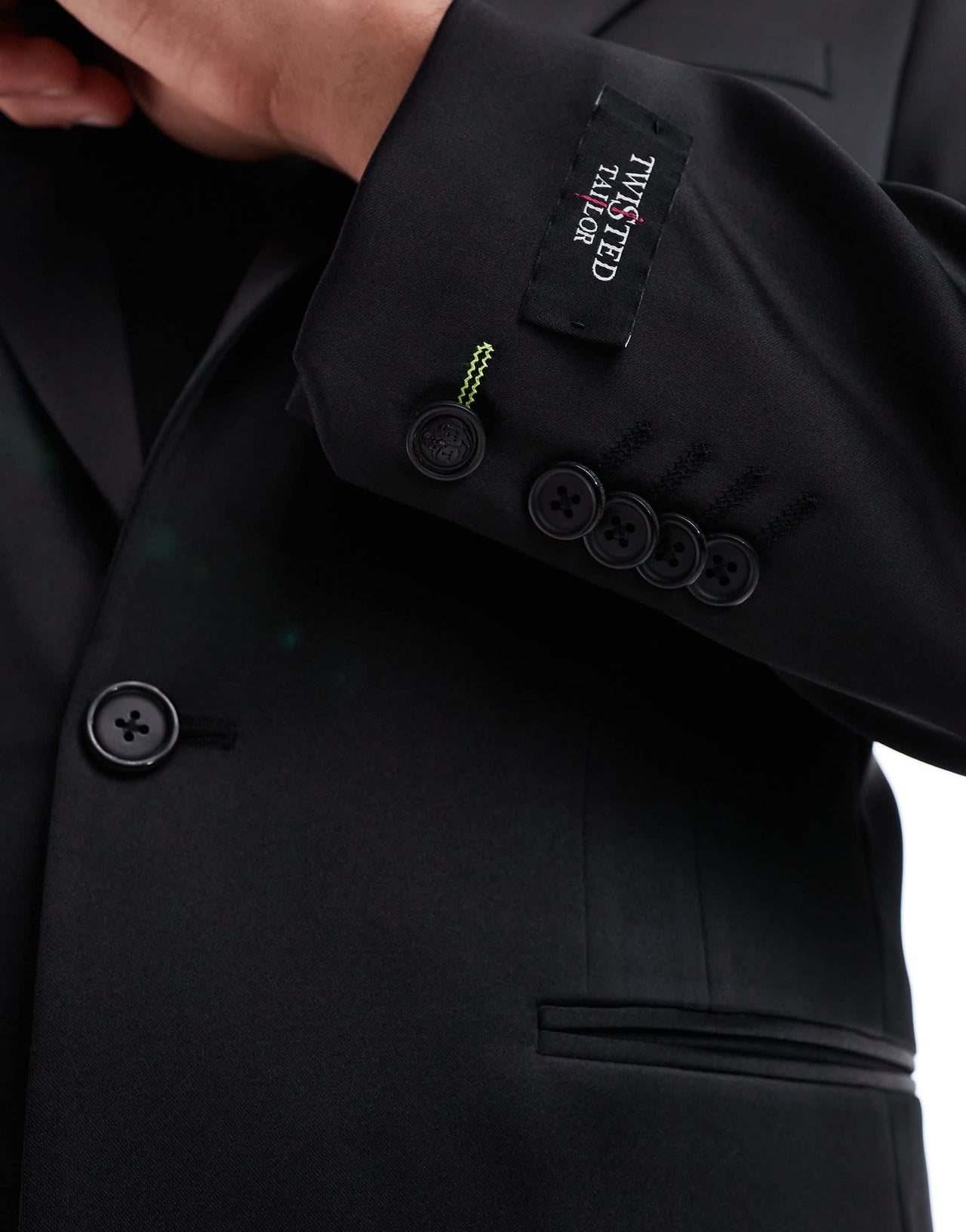 Twisted Tailor Draco skinny suit jacket in black co-ord