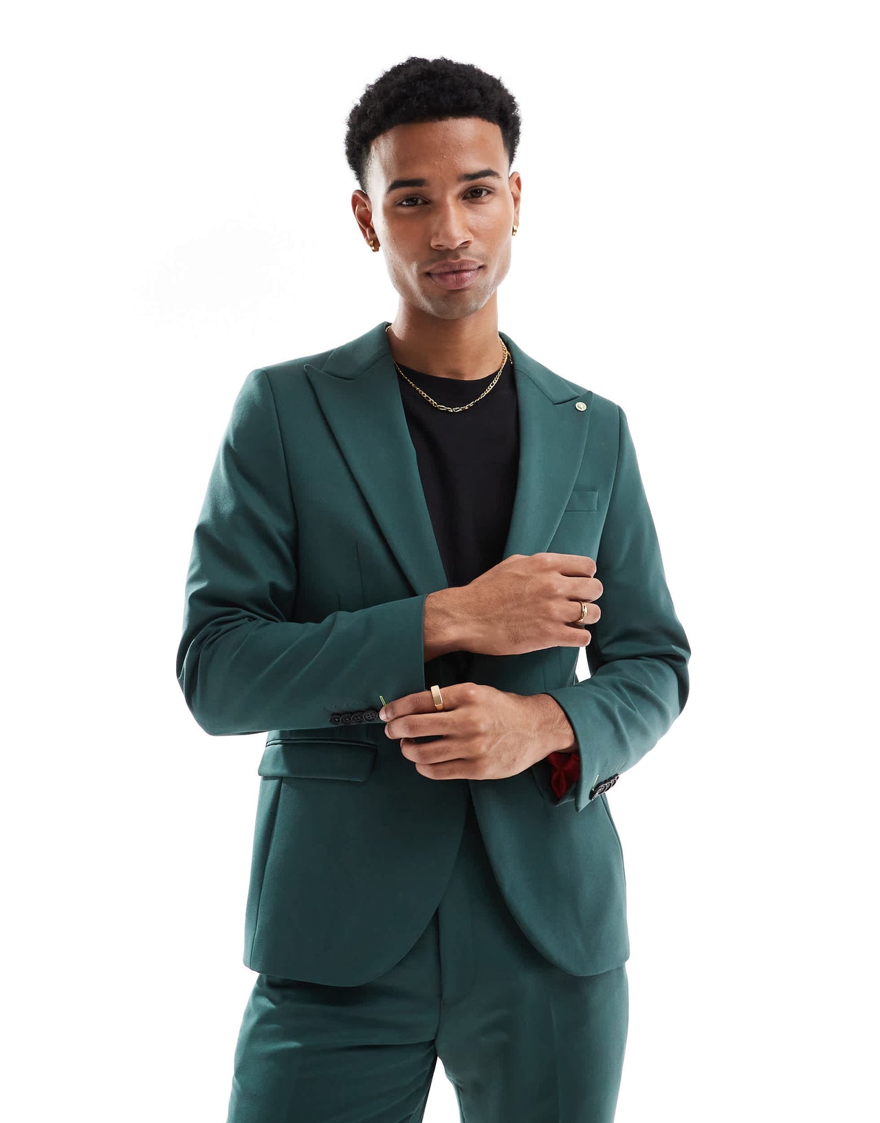 Twisted Tailor Buscot skinny suit jacket in forest green co-ord