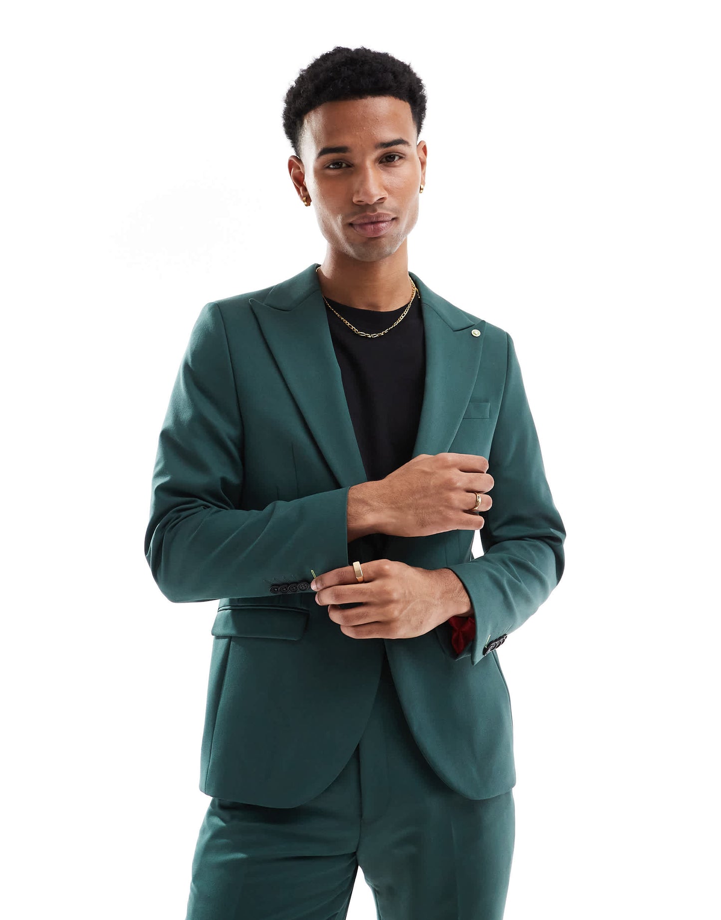 Twisted Tailor Buscot skinny suit jacket in forest green co-ord
