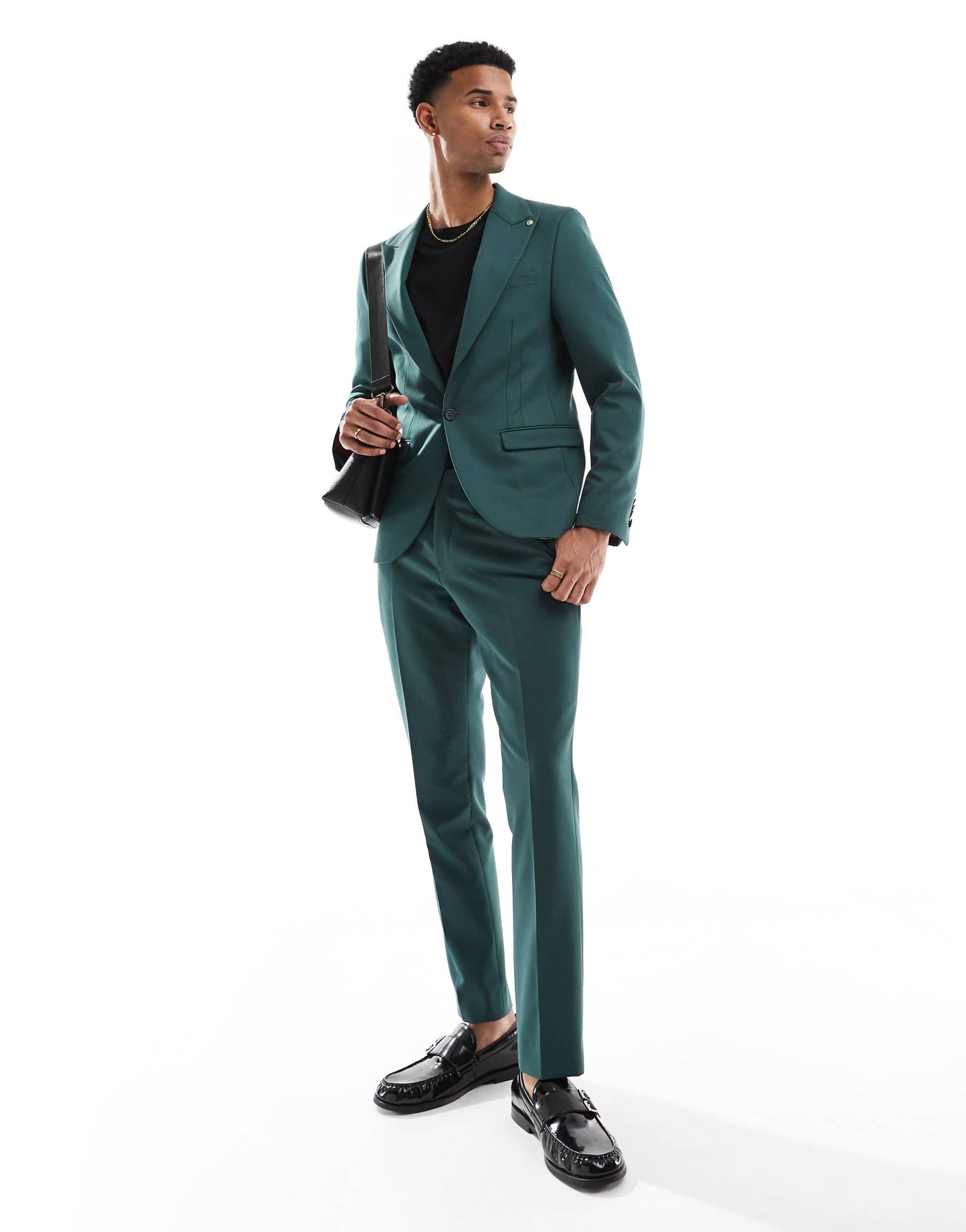 Twisted Tailor Buscot skinny suit jacket in forest green co-ord