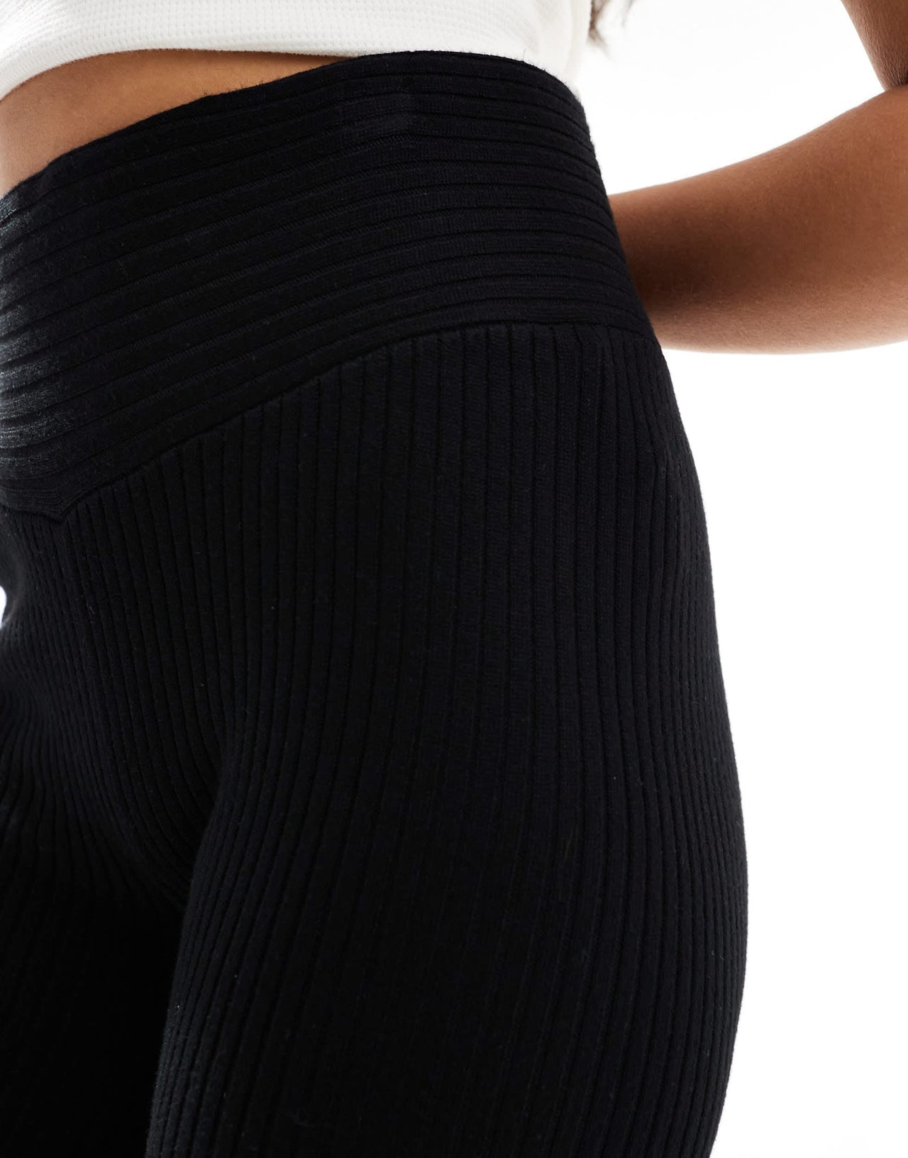 Stradivarius knitted flare in black