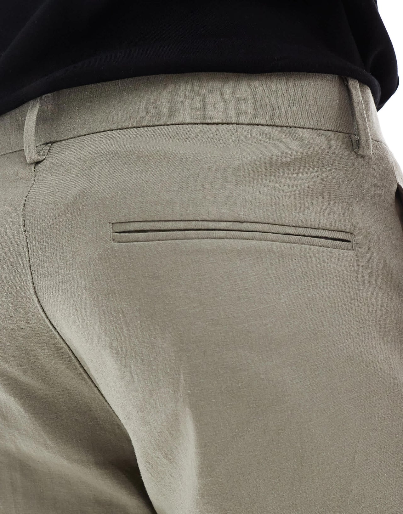 ASOS DESIGN linen blend slim suit trousers in khaki