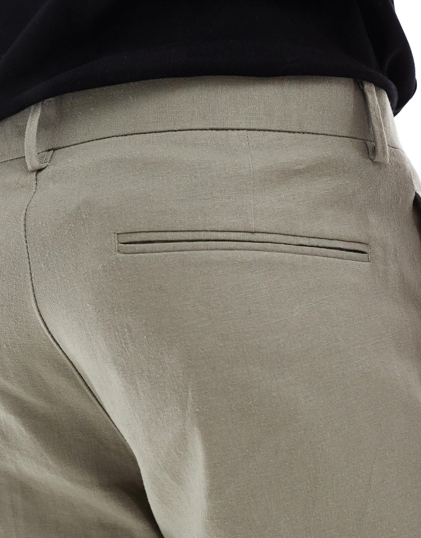 ASOS DESIGN linen blend slim suit trousers in khaki