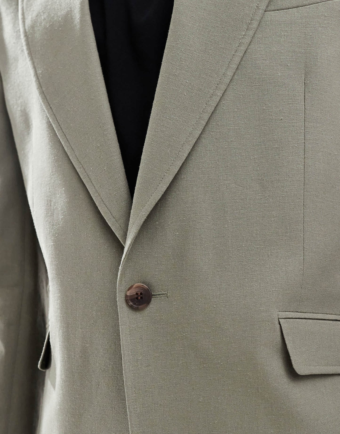 ASOS DESIGN linen blend slim suit jacket in khaki