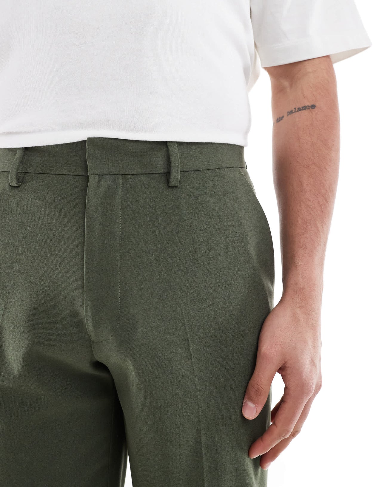 ASOS DESIGN straight leg suit trousers in dark green