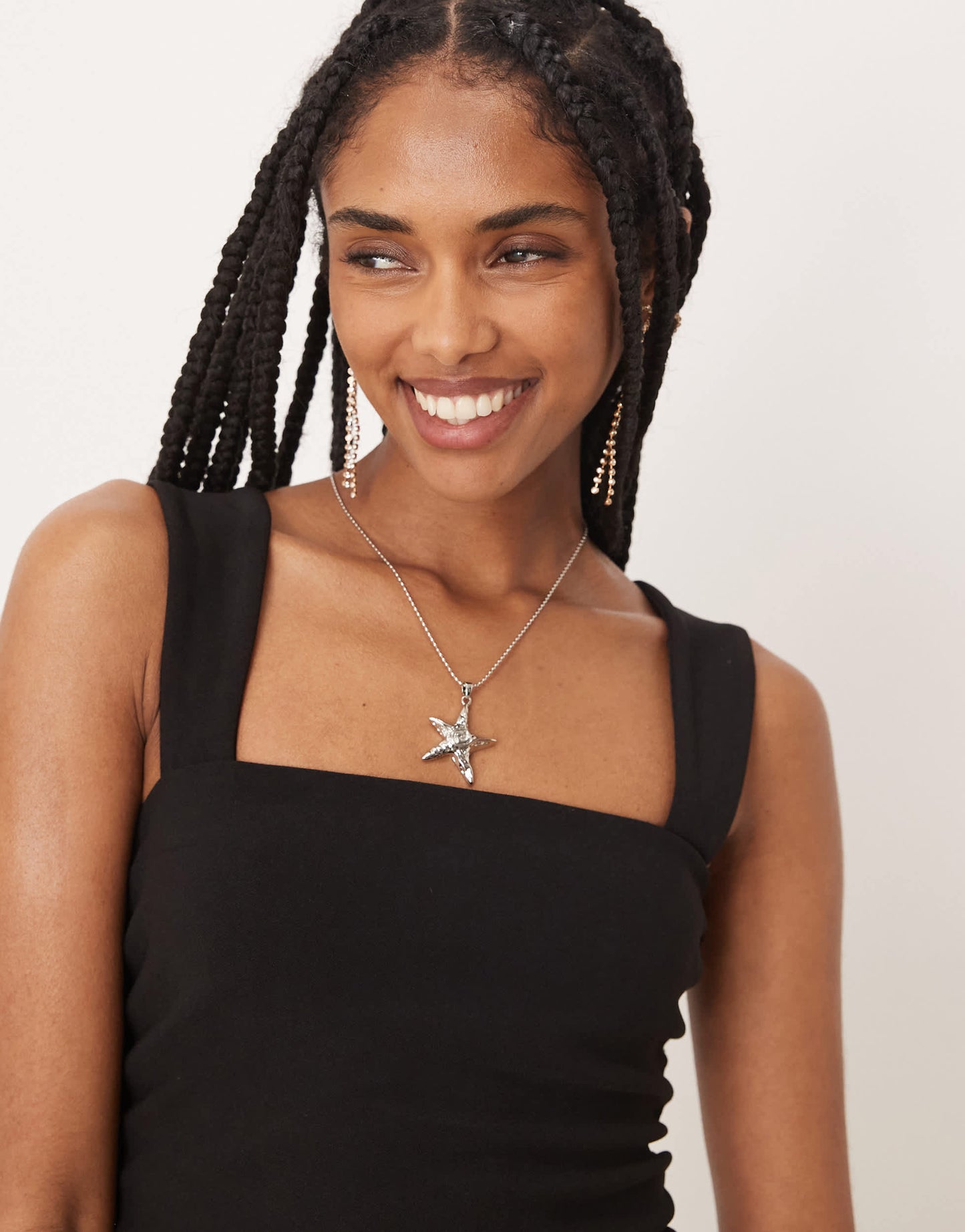 Forever New asymmetric fitted midaxi dress in black