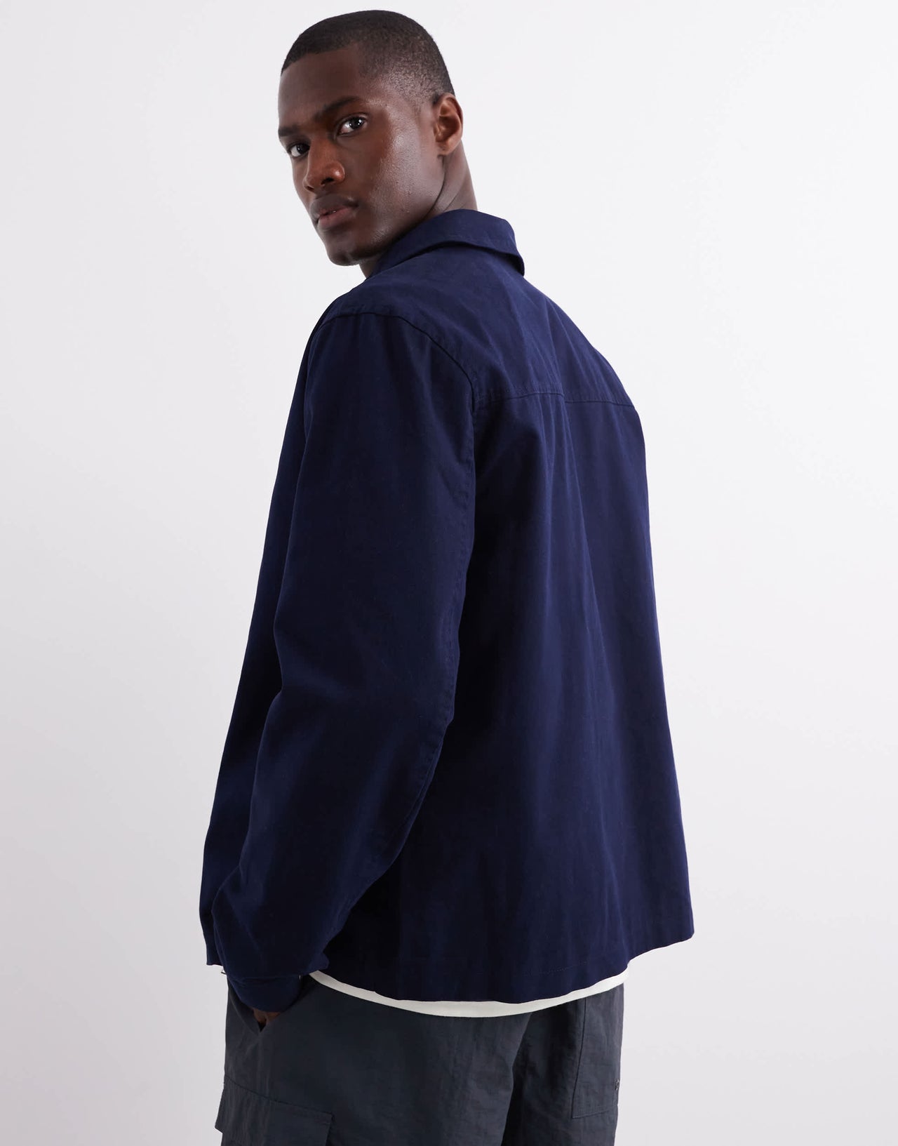 ASOS DESIGN harrington jacket in navy