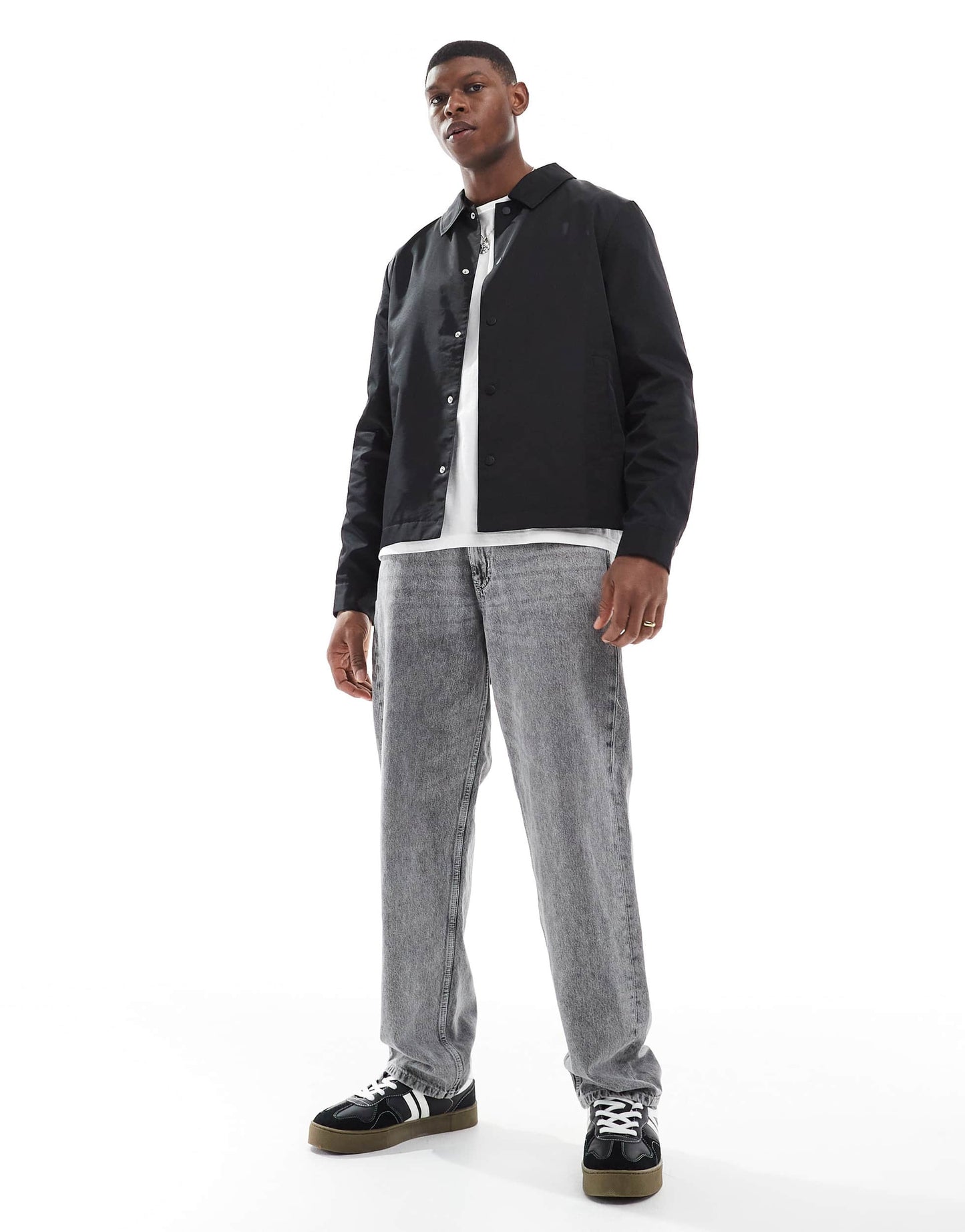 ASOS DESIGN lightweight coach jacket in black