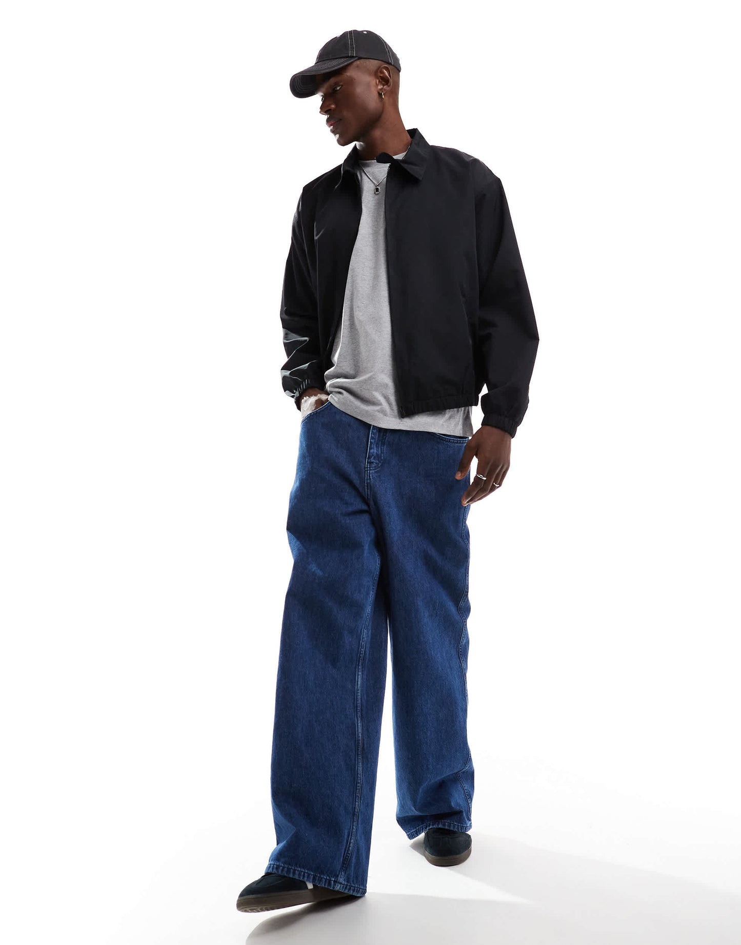 ASOS DESIGN lightweight harrington jacket in black