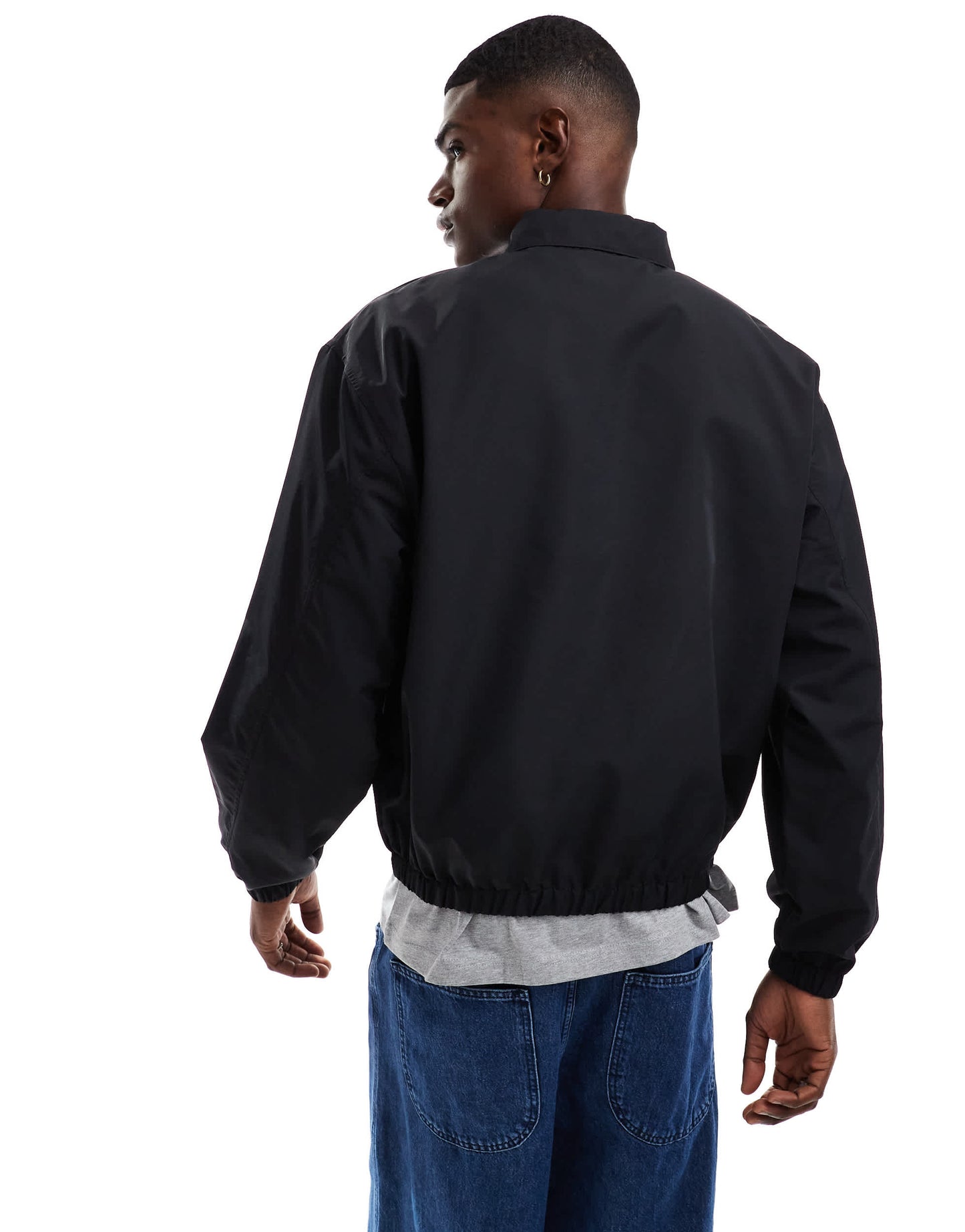 ASOS DESIGN lightweight harrington jacket in black