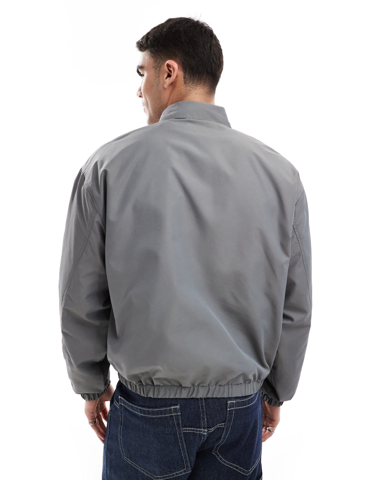 ASOS DESIGN lightweight harrington jacket in charcoal - KHAKI