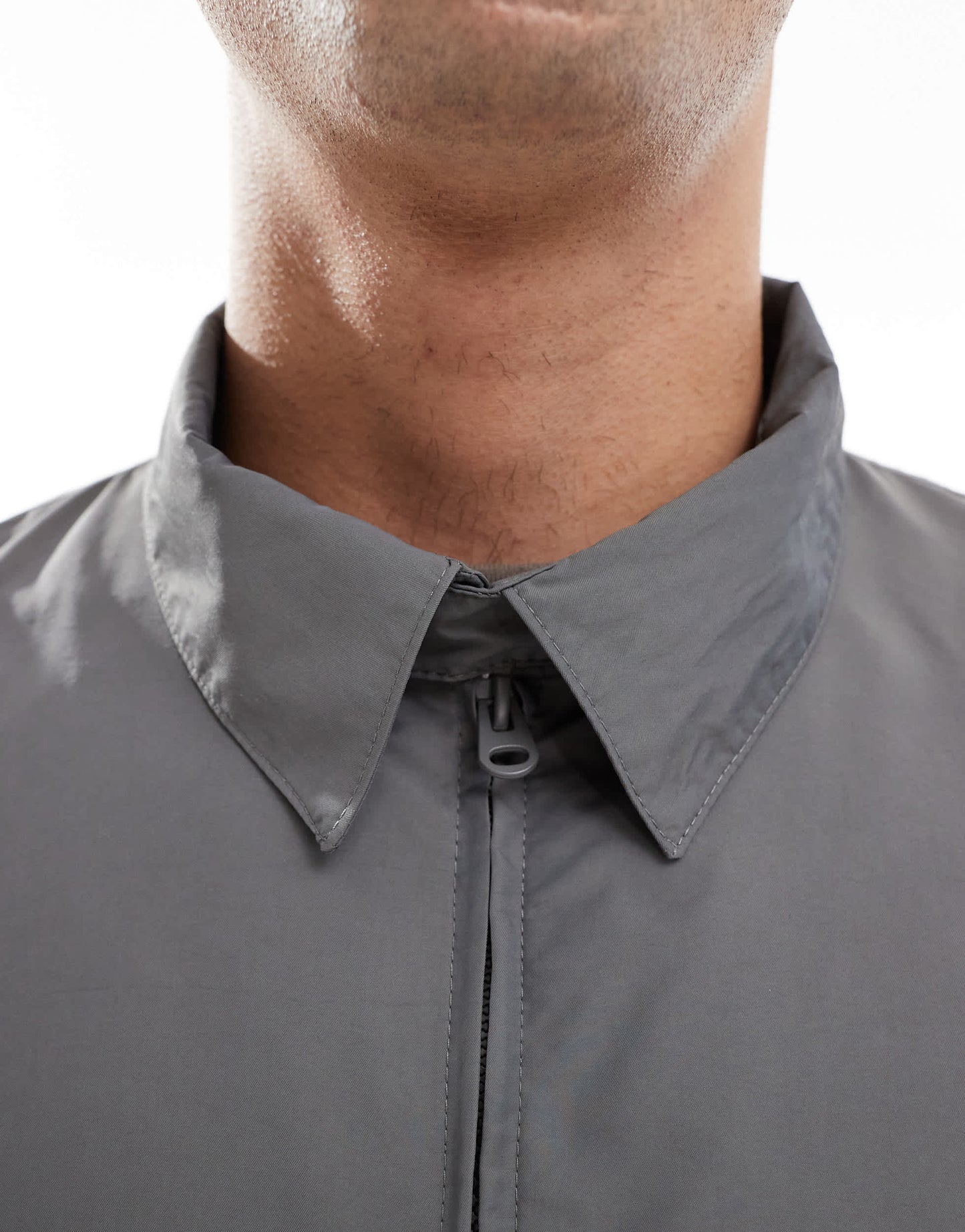 ASOS DESIGN lightweight harrington jacket in charcoal - KHAKI