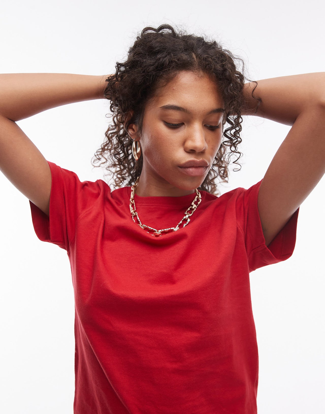 Topshop boxy tee in bright red
