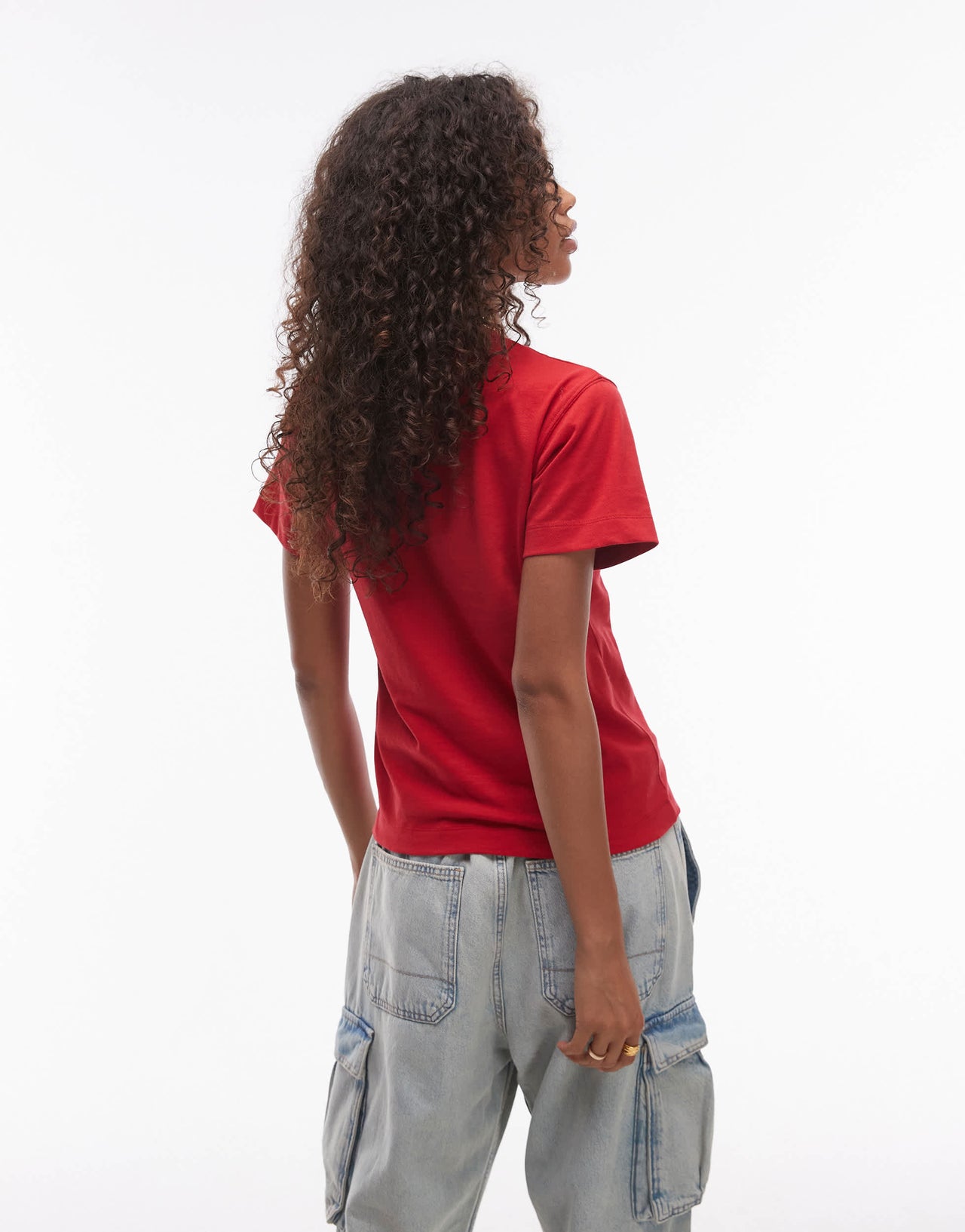 Topshop boxy tee in bright red