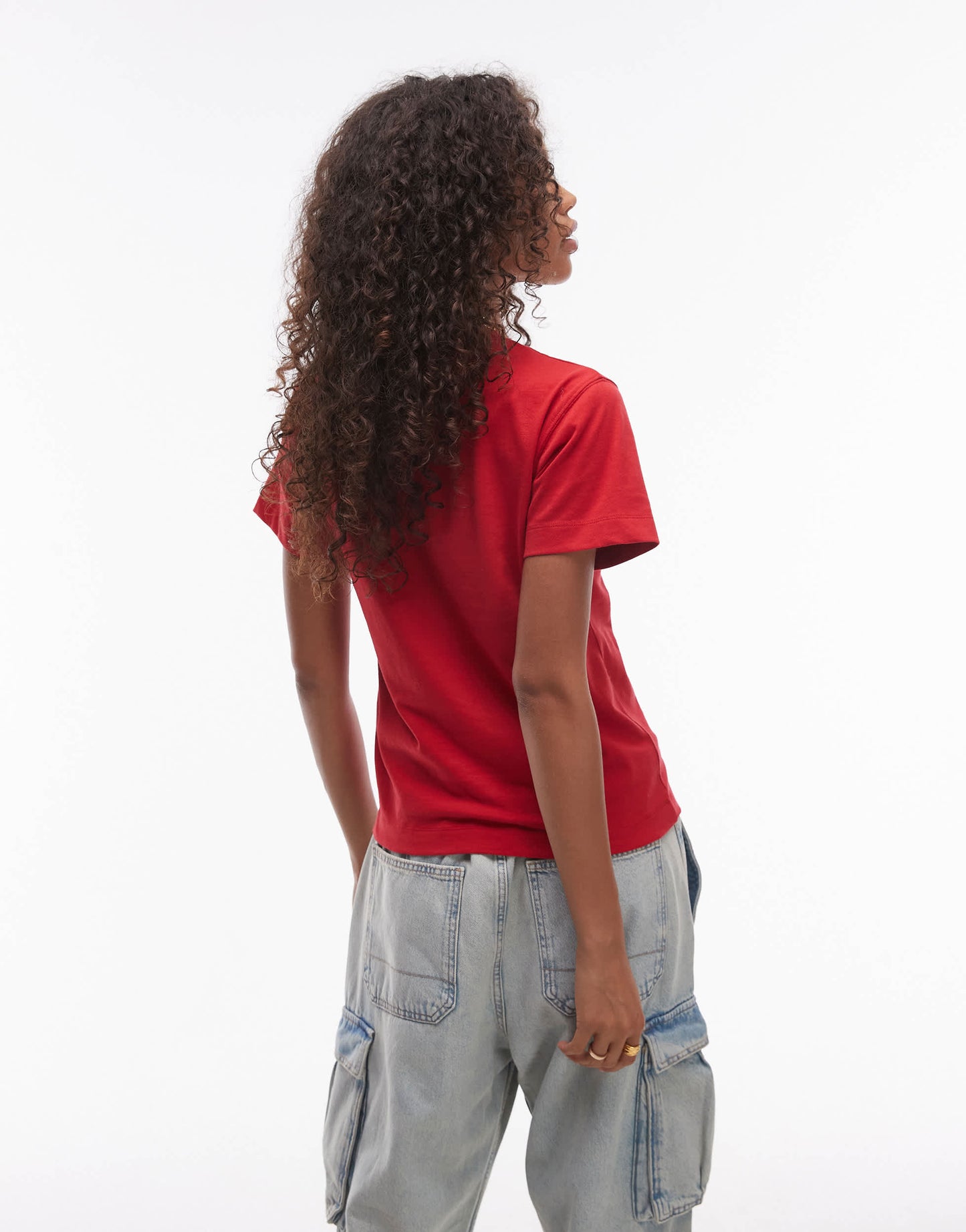 Topshop boxy tee in bright red