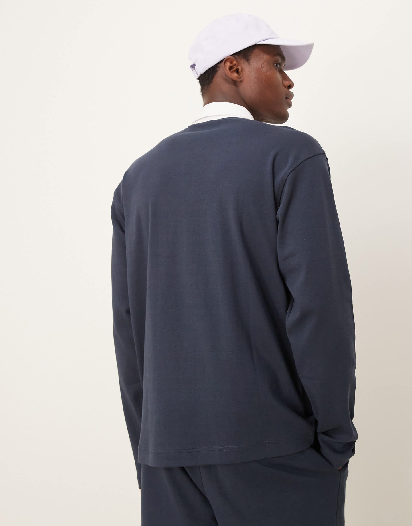 New Look long sleeve rugby polo shirt co-ord in navy