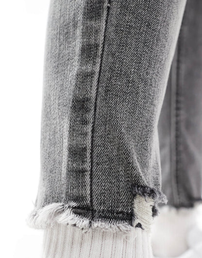 Pull&Bear high rise skinny jeans in grey