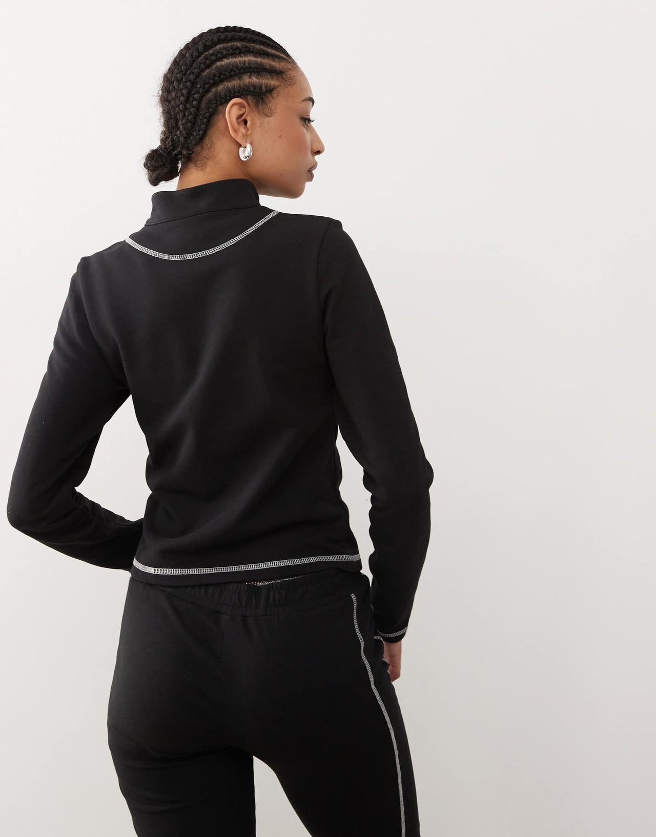 COLLUSION zip through fitted top with varsity logo co-ord