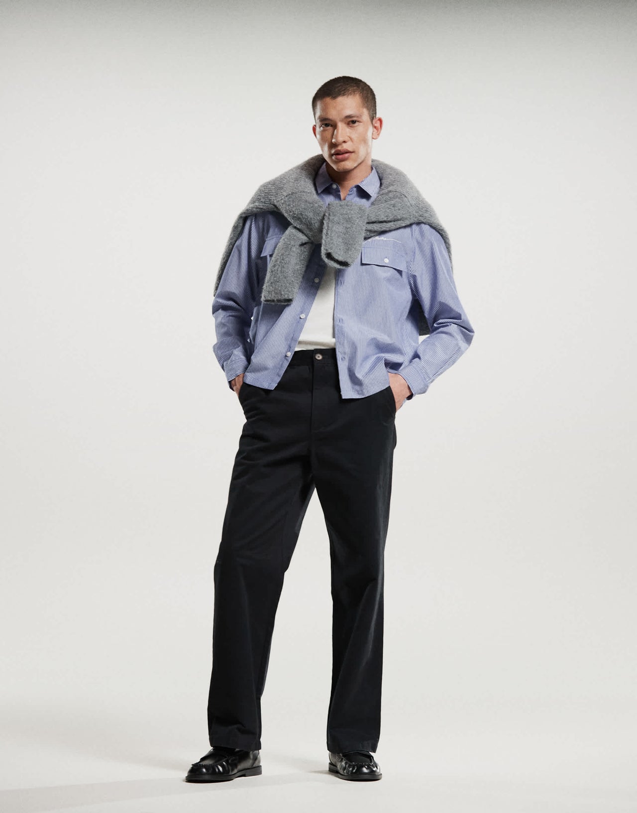 Prohibited straight leg chino trouser in navy