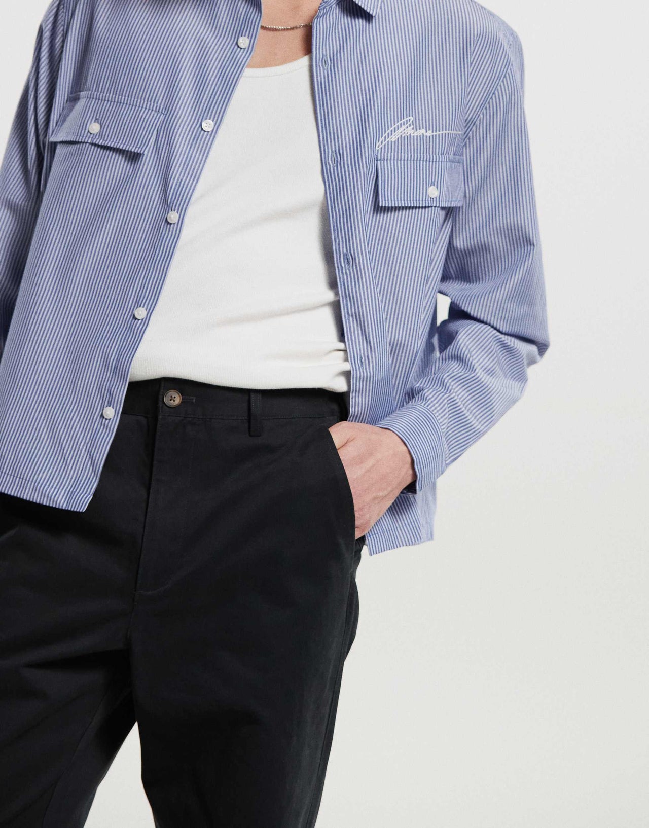 Prohibited straight leg chino trouser in navy