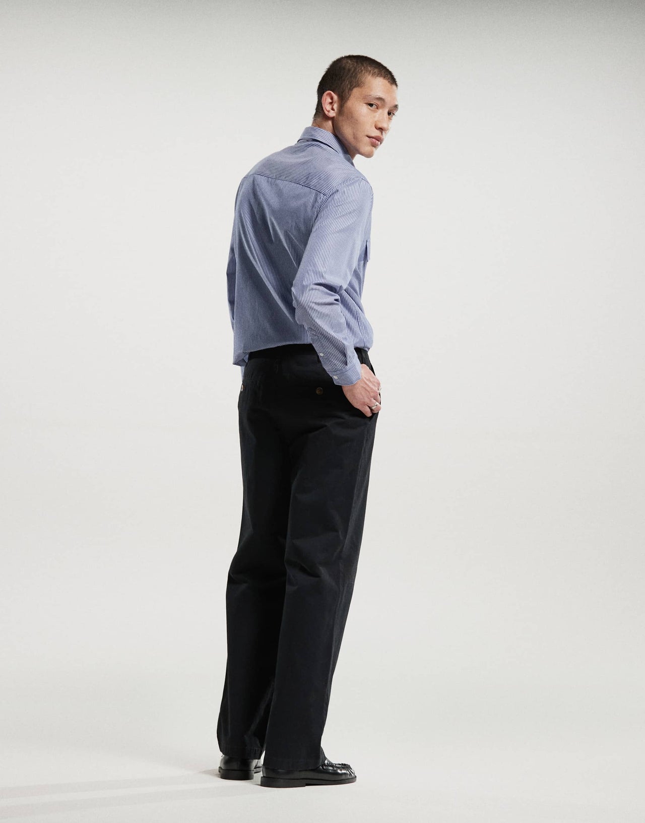 Prohibited straight leg chino trouser in navy