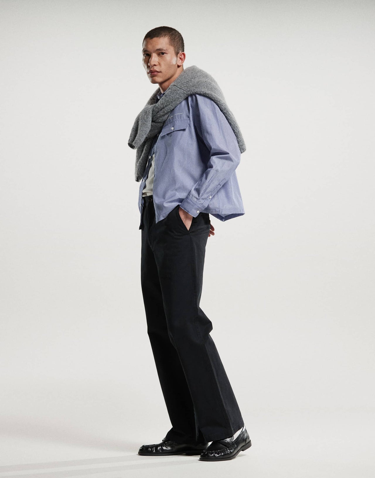 Prohibited straight leg chino trouser in navy