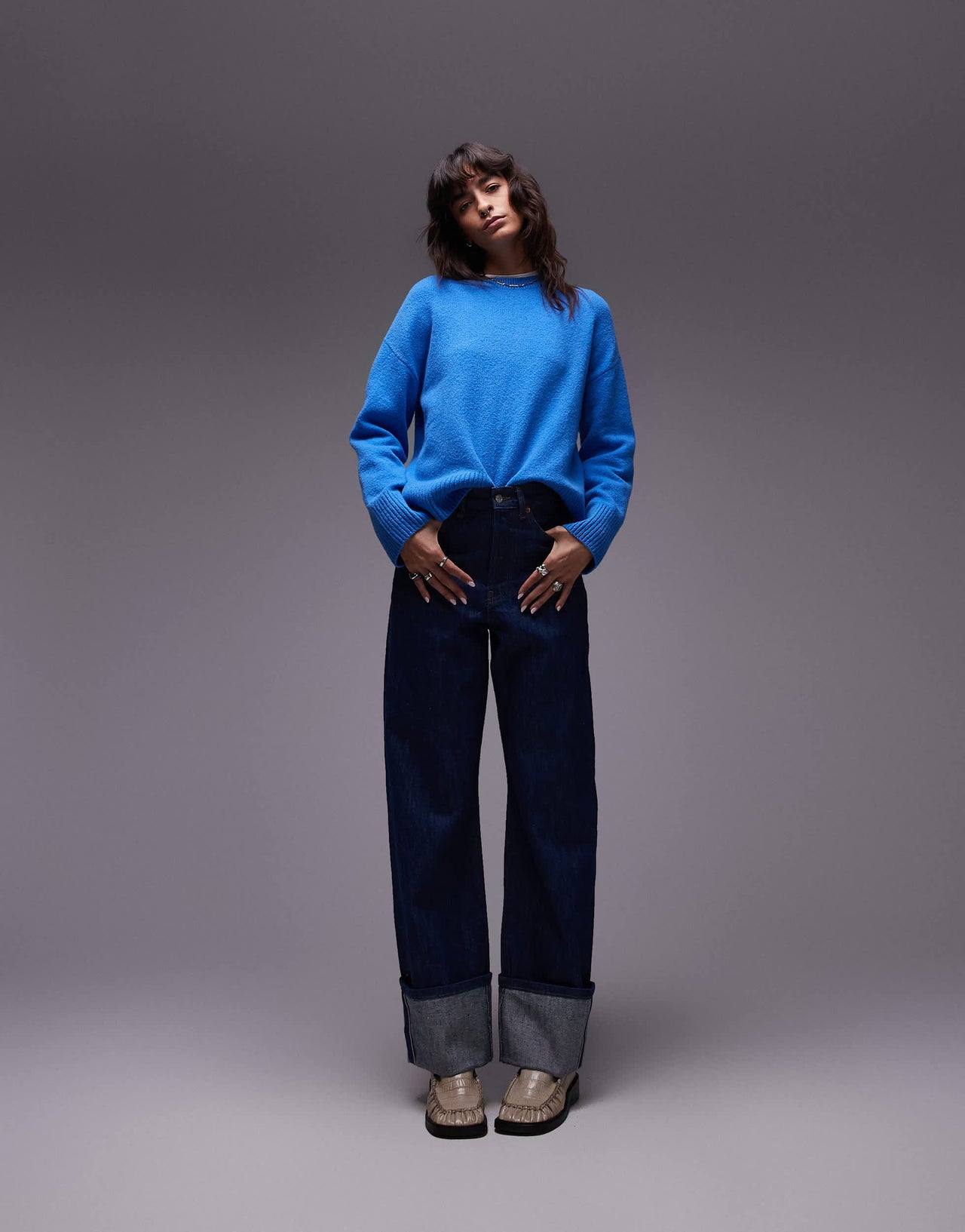 & Other Stories crew neck jumper in blue