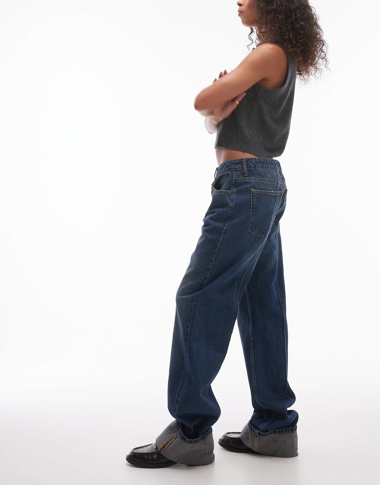 Mango Paula straight leg jeans in dark blue