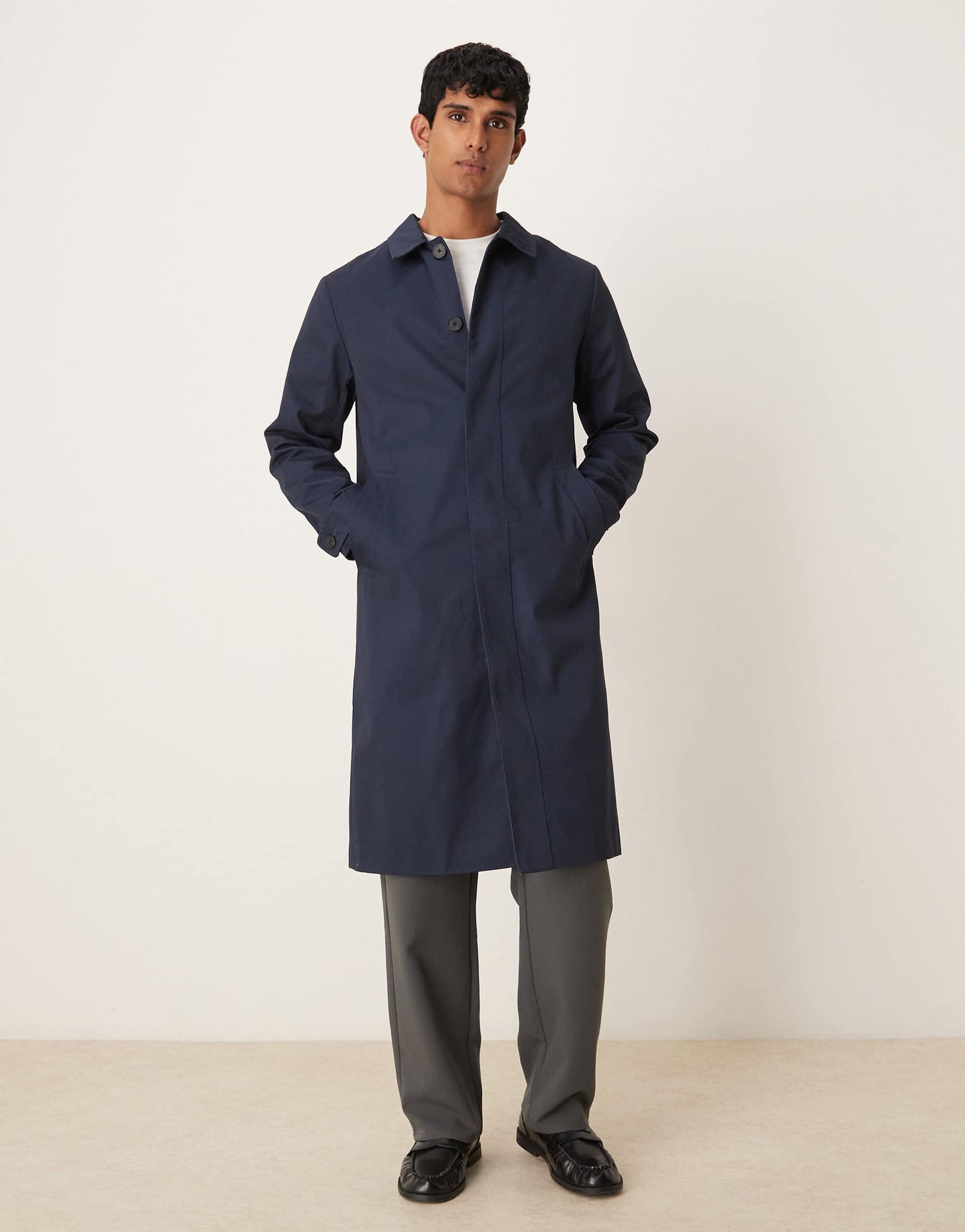 ASOS DESIGN trench coat in navy