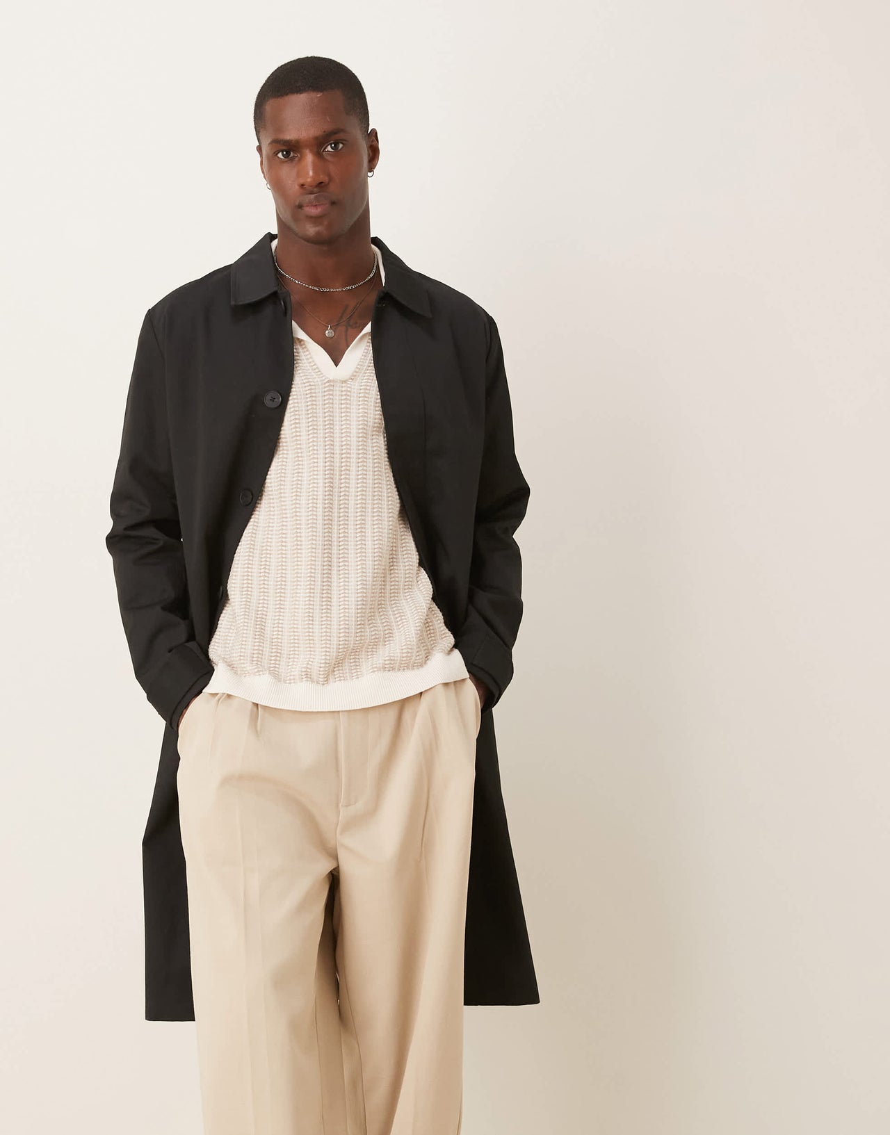 ASOS DESIGN trench coat in black