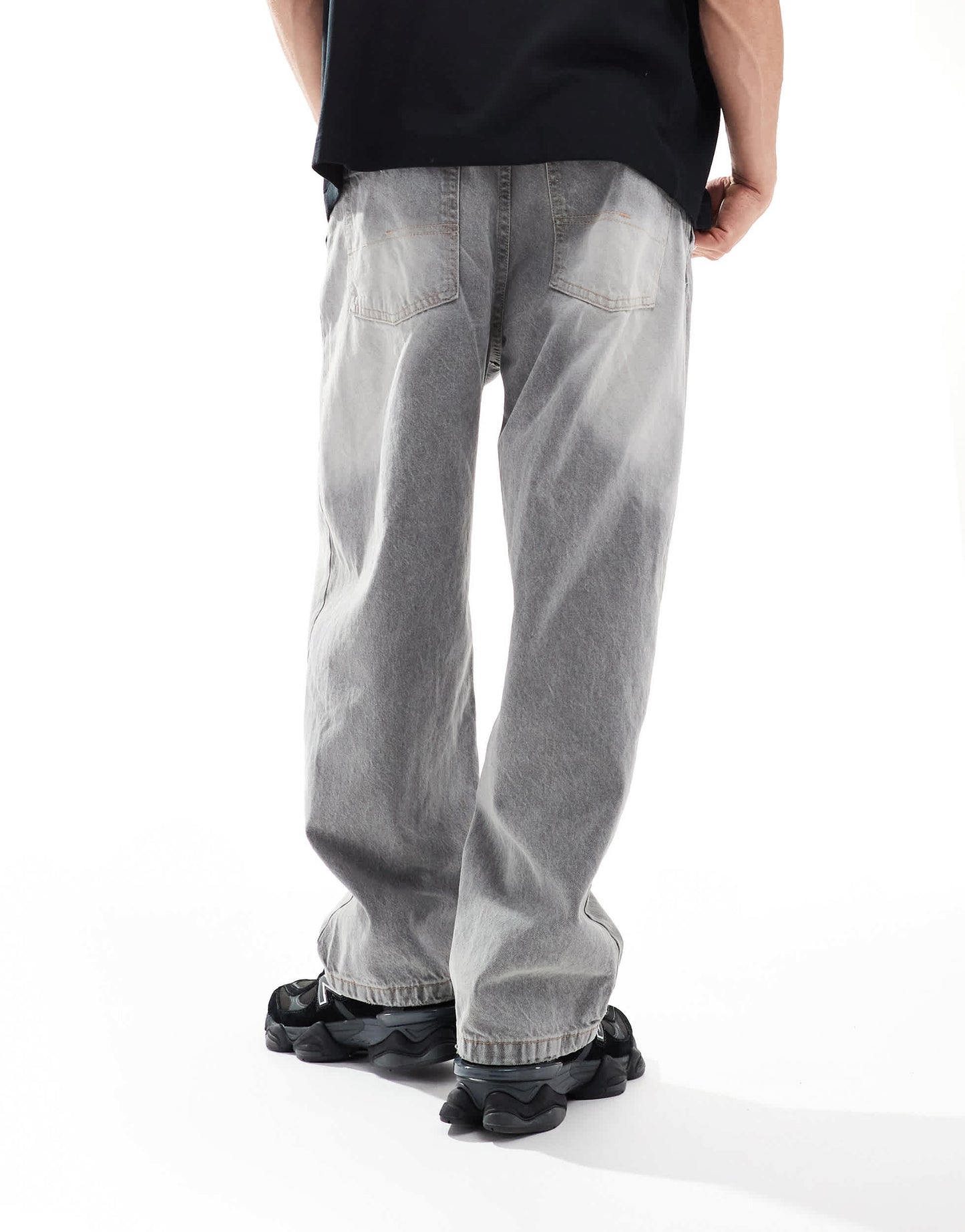 Bershka skater fit jeans in washed grey
