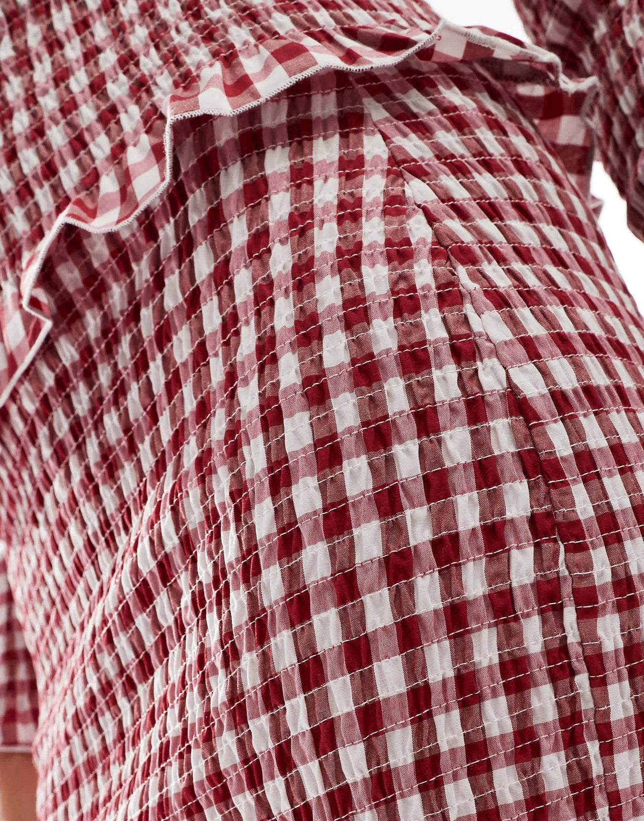 ASOS DESIGN shirred mini skirt co ord in red gingham