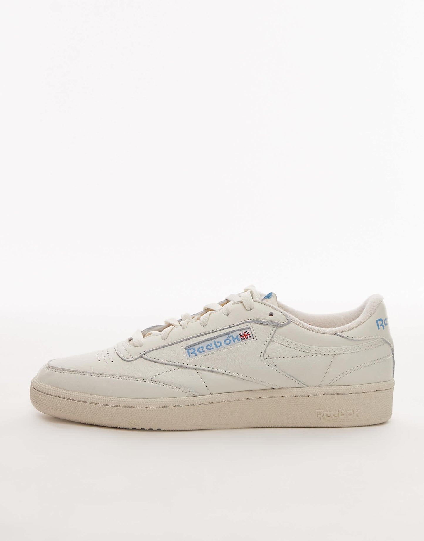 Reebok Club C 85 trainers in off white and blue