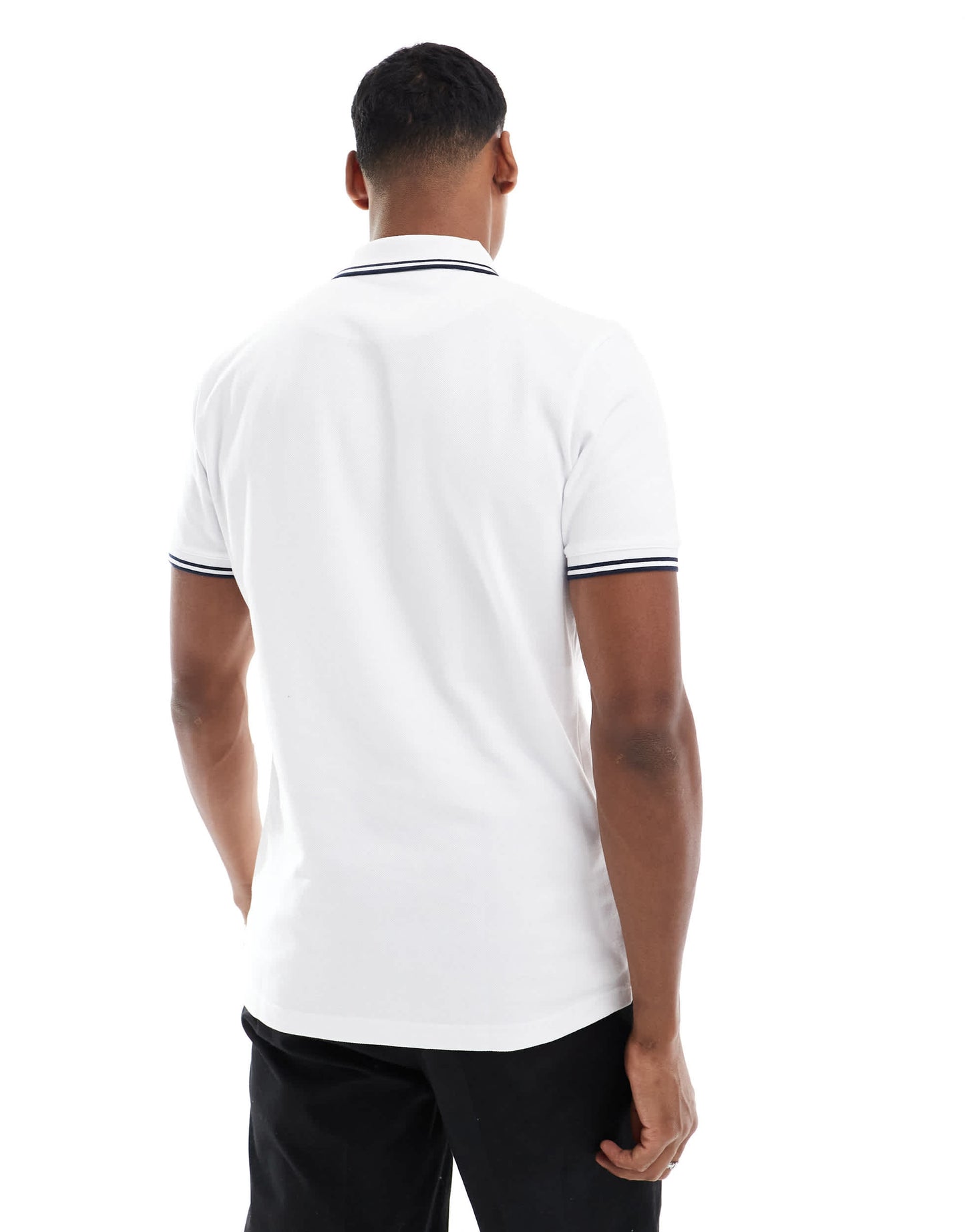 Pretty Green logo polo with tipping in white