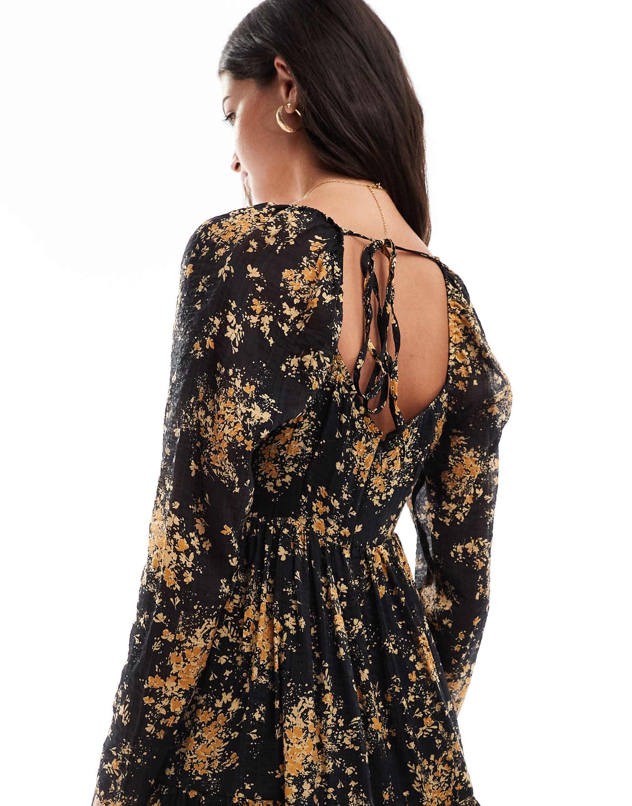 Nobody's Child martina sweetheart mini dress in dark floral print