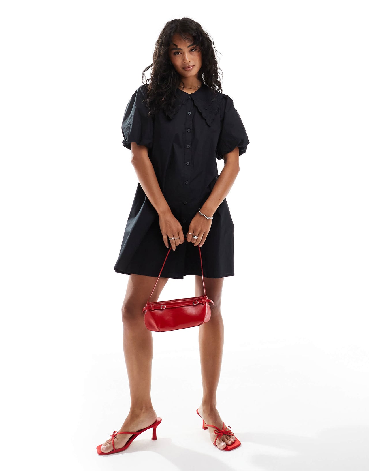 Nobody's Child Bridget mini shirt dress in black