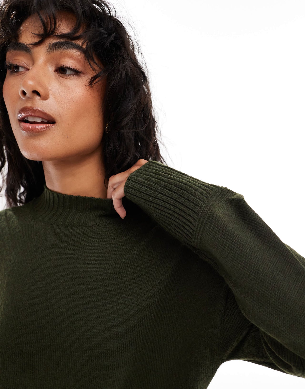 Nobody's Child grown on neck knitted jumper dress in green