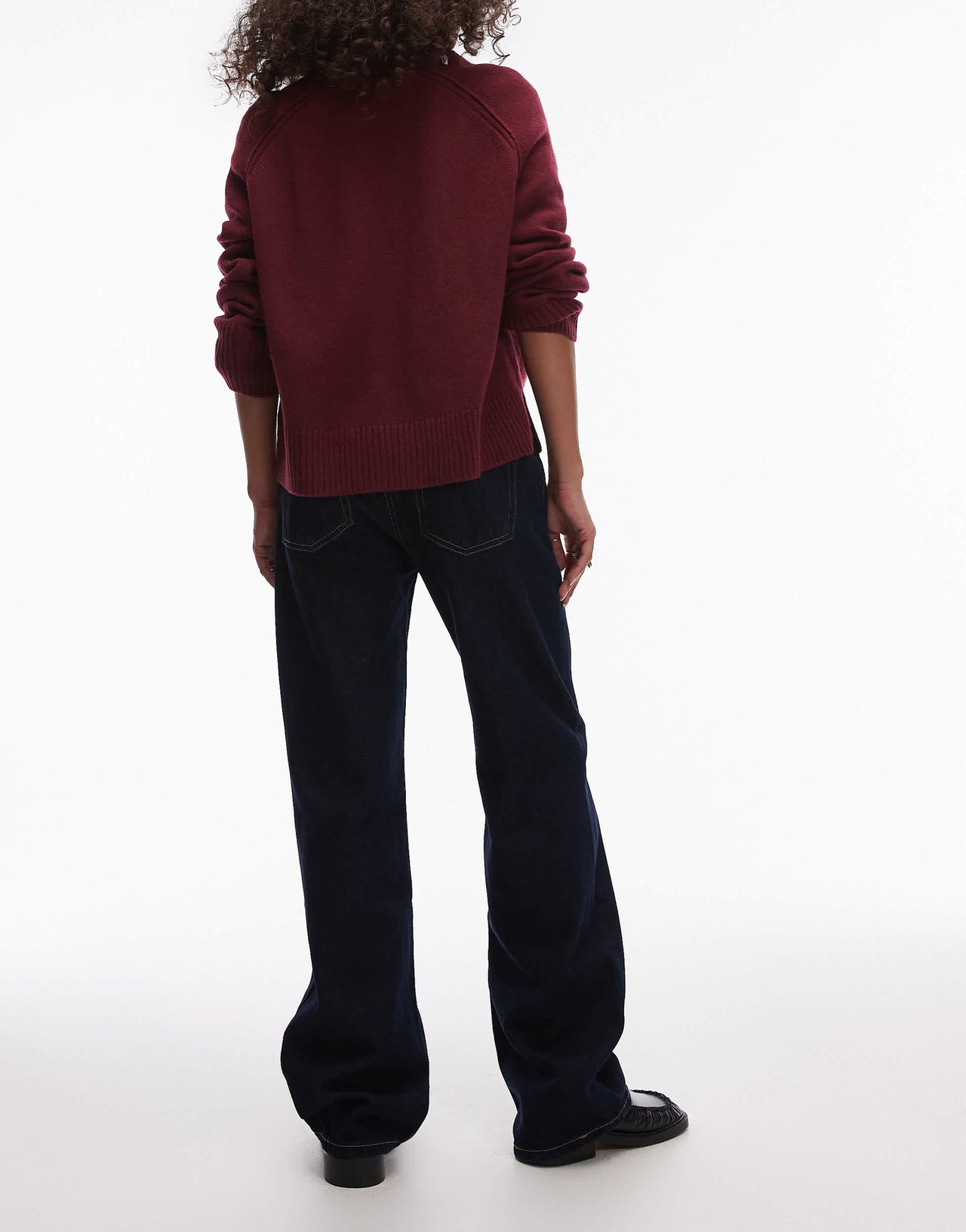 Mango high waist straight leg jean in dark blue wash