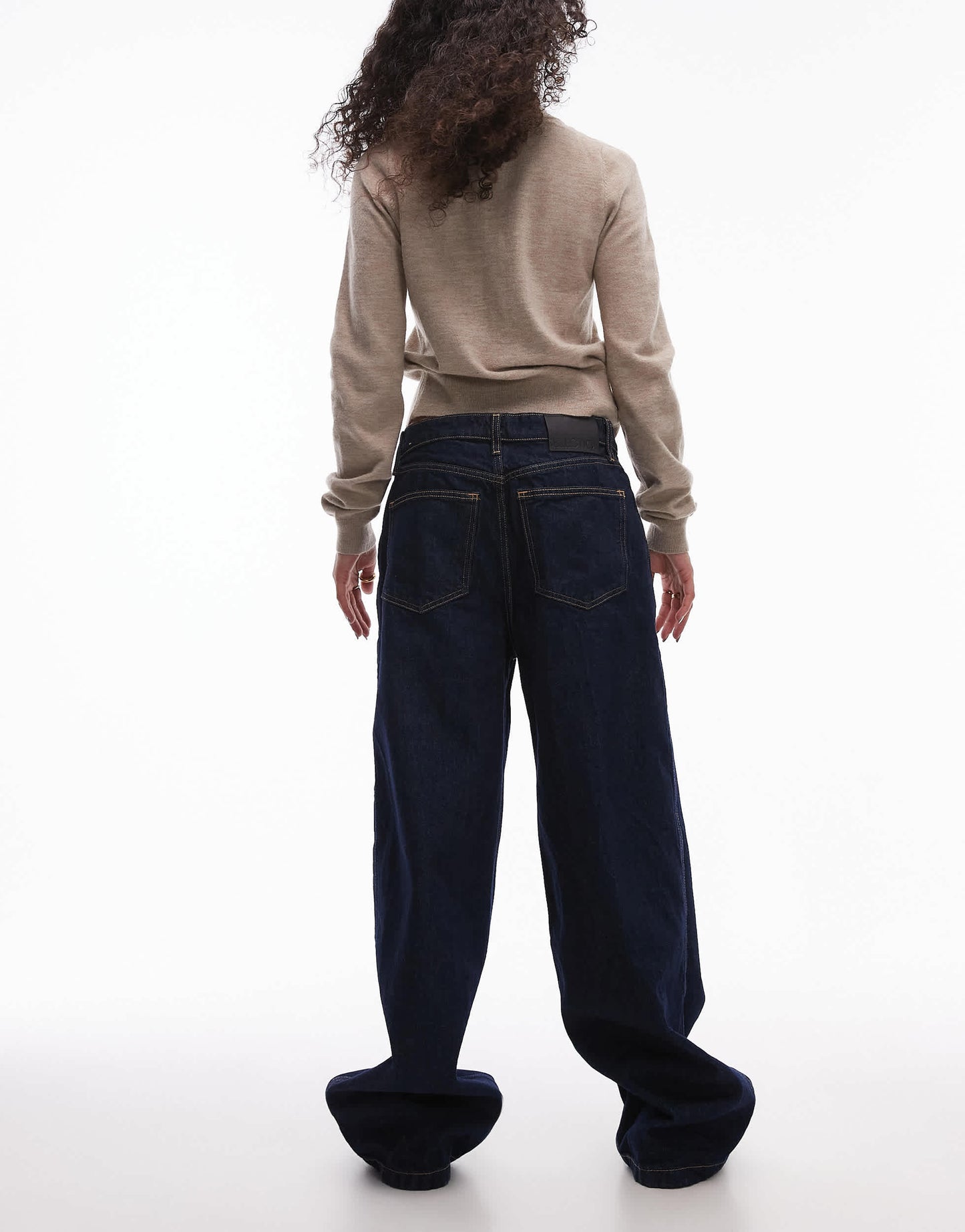 Mango Capsule Brigitte straight leg rigid denim jeans in dark blue