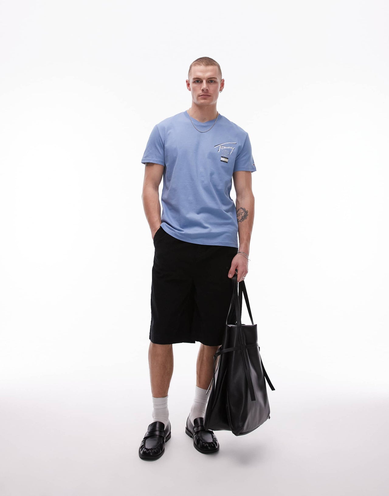 Tommy Jeans regular signature back print t-shirt in blue