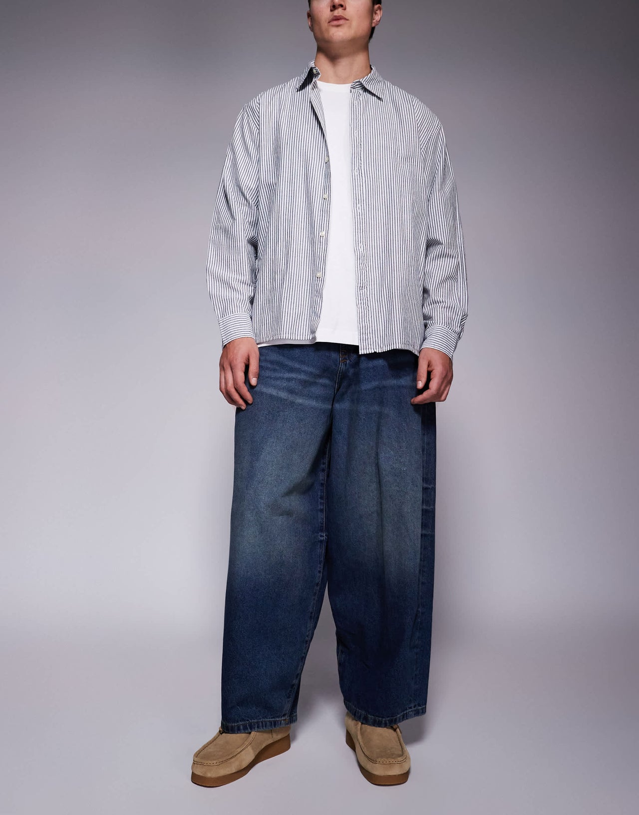 ASOS DESIGN oversized baggy fit jeans in vintage dark wash blue