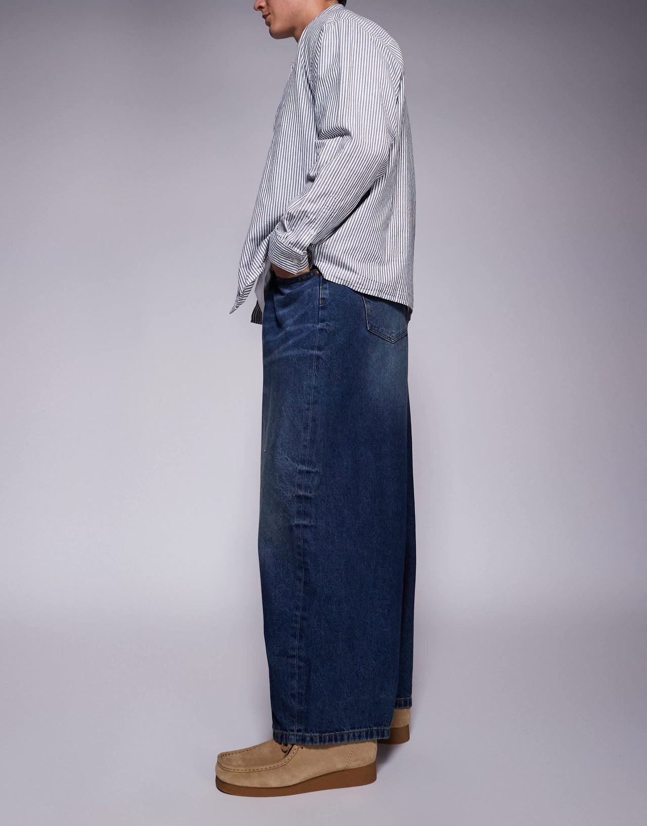 ASOS DESIGN oversized baggy fit jeans in vintage dark wash blue