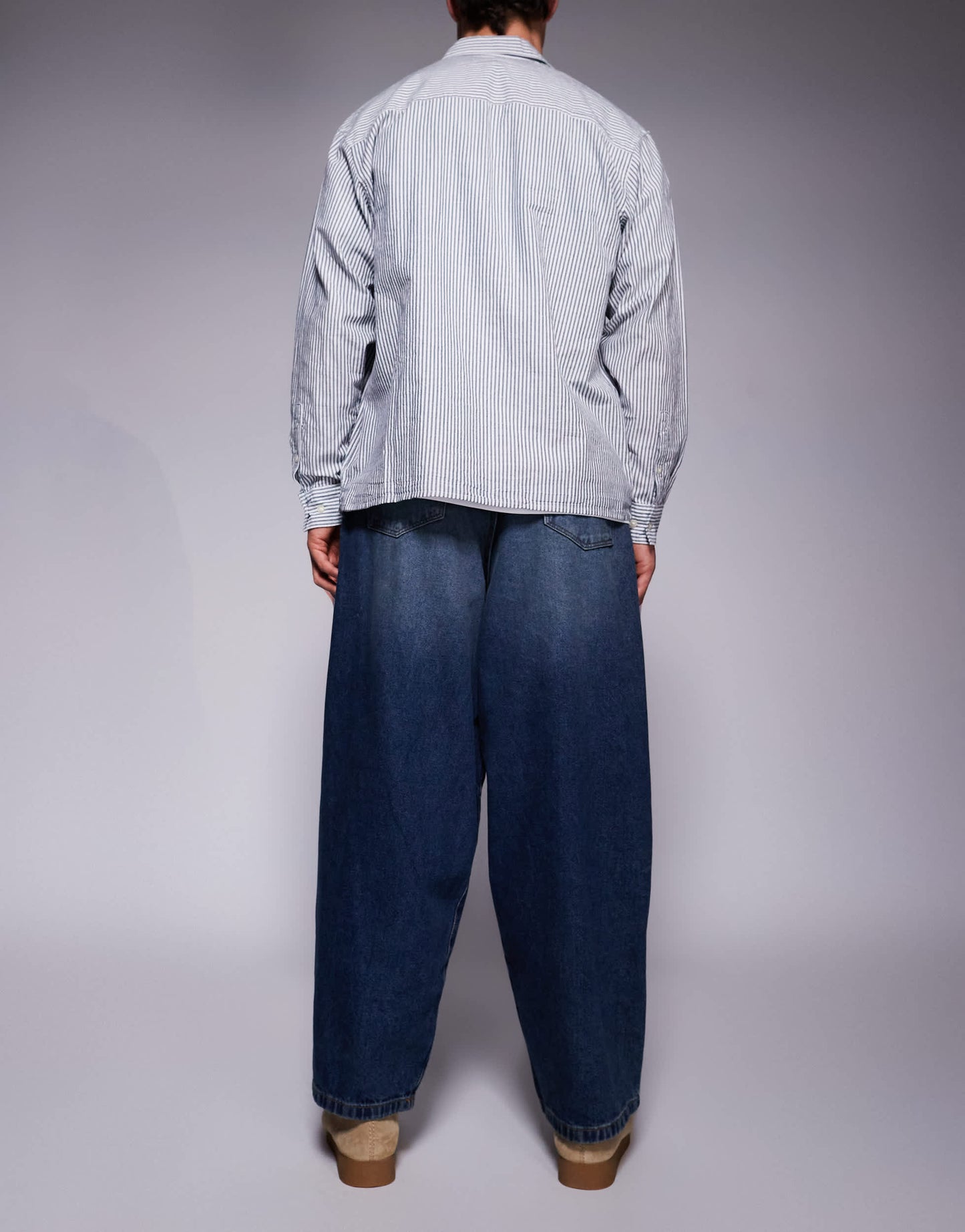 ASOS DESIGN oversized baggy fit jeans in vintage dark wash blue