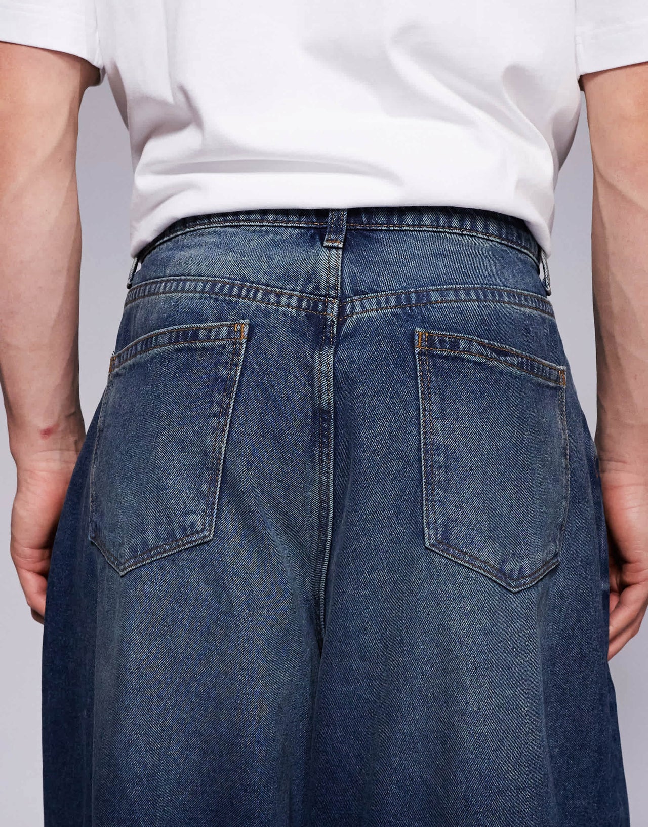 ASOS DESIGN oversized baggy fit jeans in vintage dark wash blue