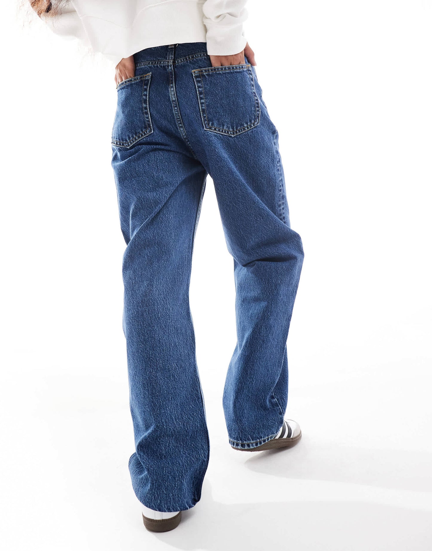 Bershka petite mom jeans in authentic blue