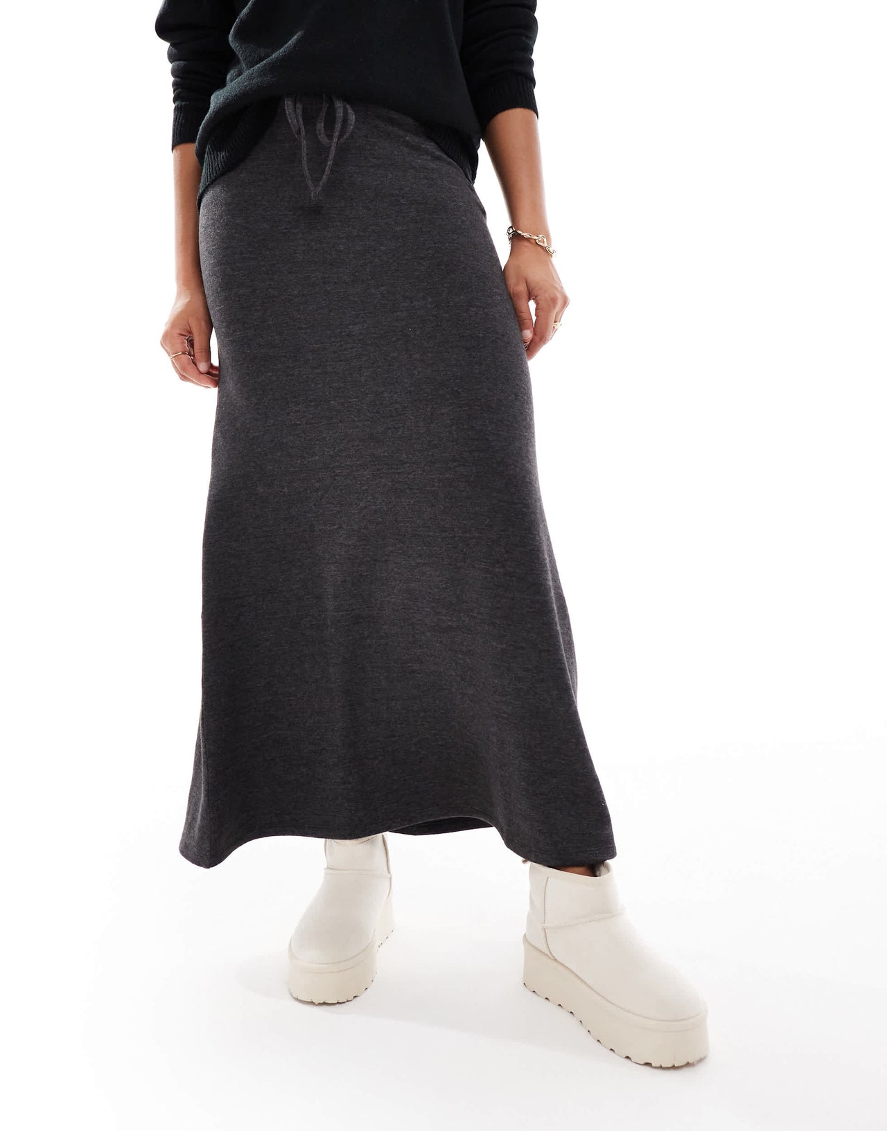 Vero Moda mix and match supersoft maxi skirt in black