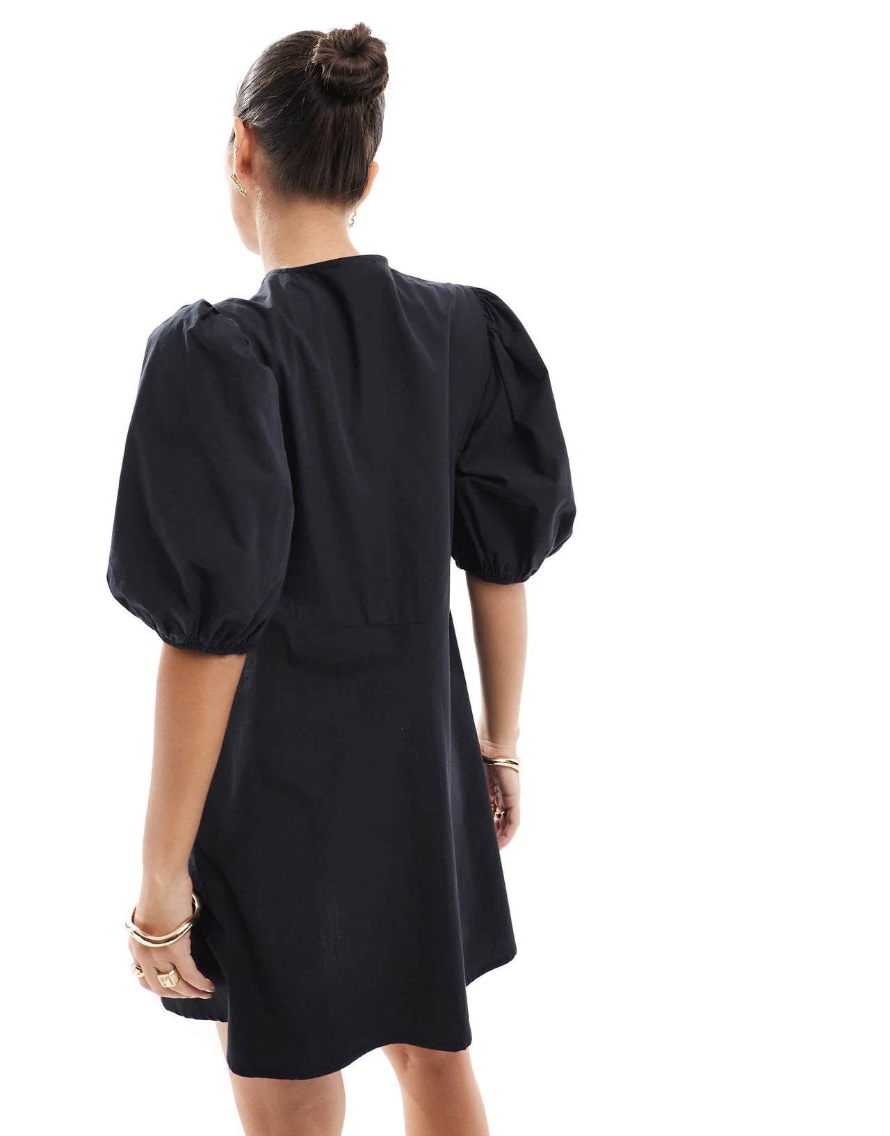 ASOS DESIGN tie front mini dress in black